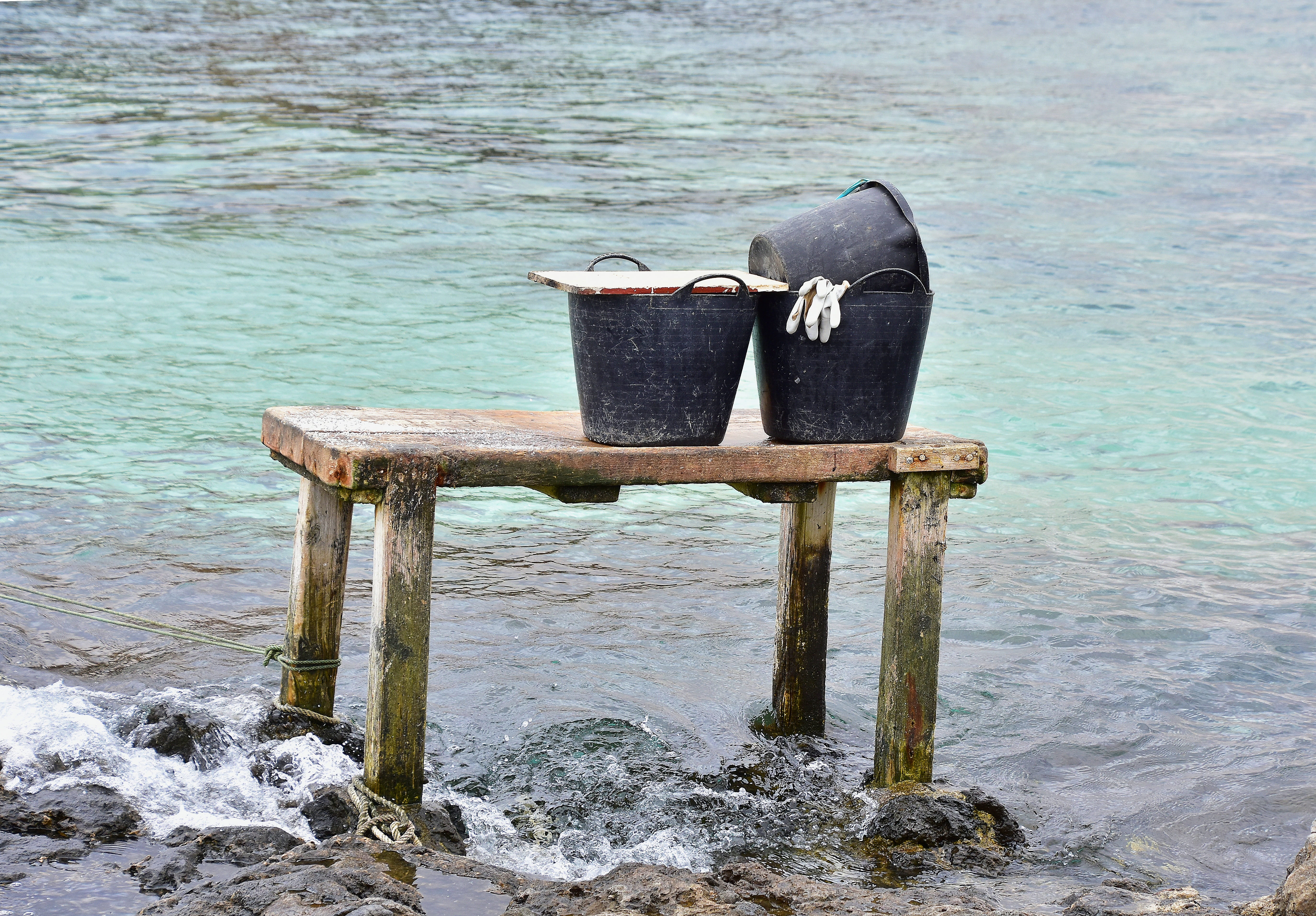 no people, post, island of lobos, fuerteventura, day, sea, national reserve, 5K, container, tranquility, metal, wood - material, land, beach, pier, motion, HD Wallpaper