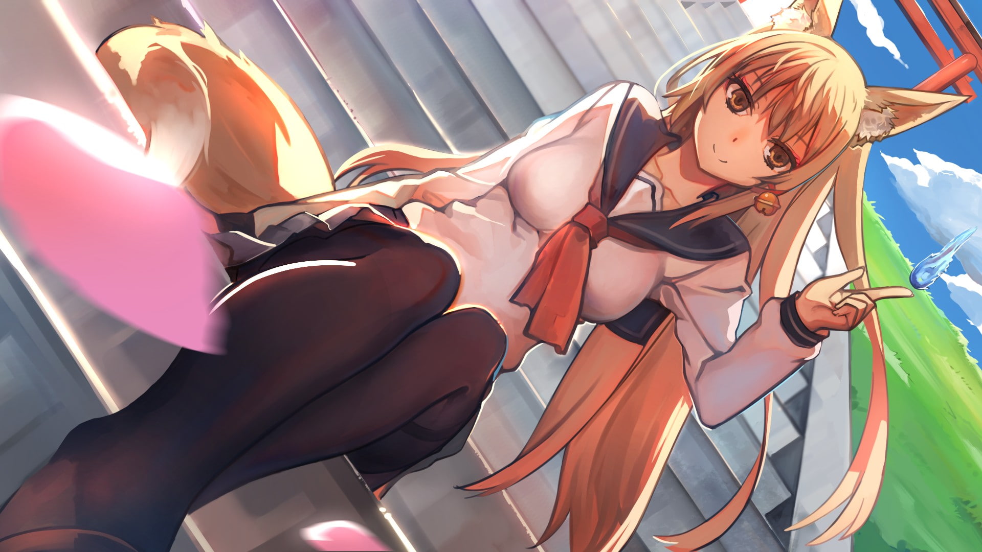 fox girl, 1080P, original characters, kitsunemimi, anime, anime girls, HD Wallpaper