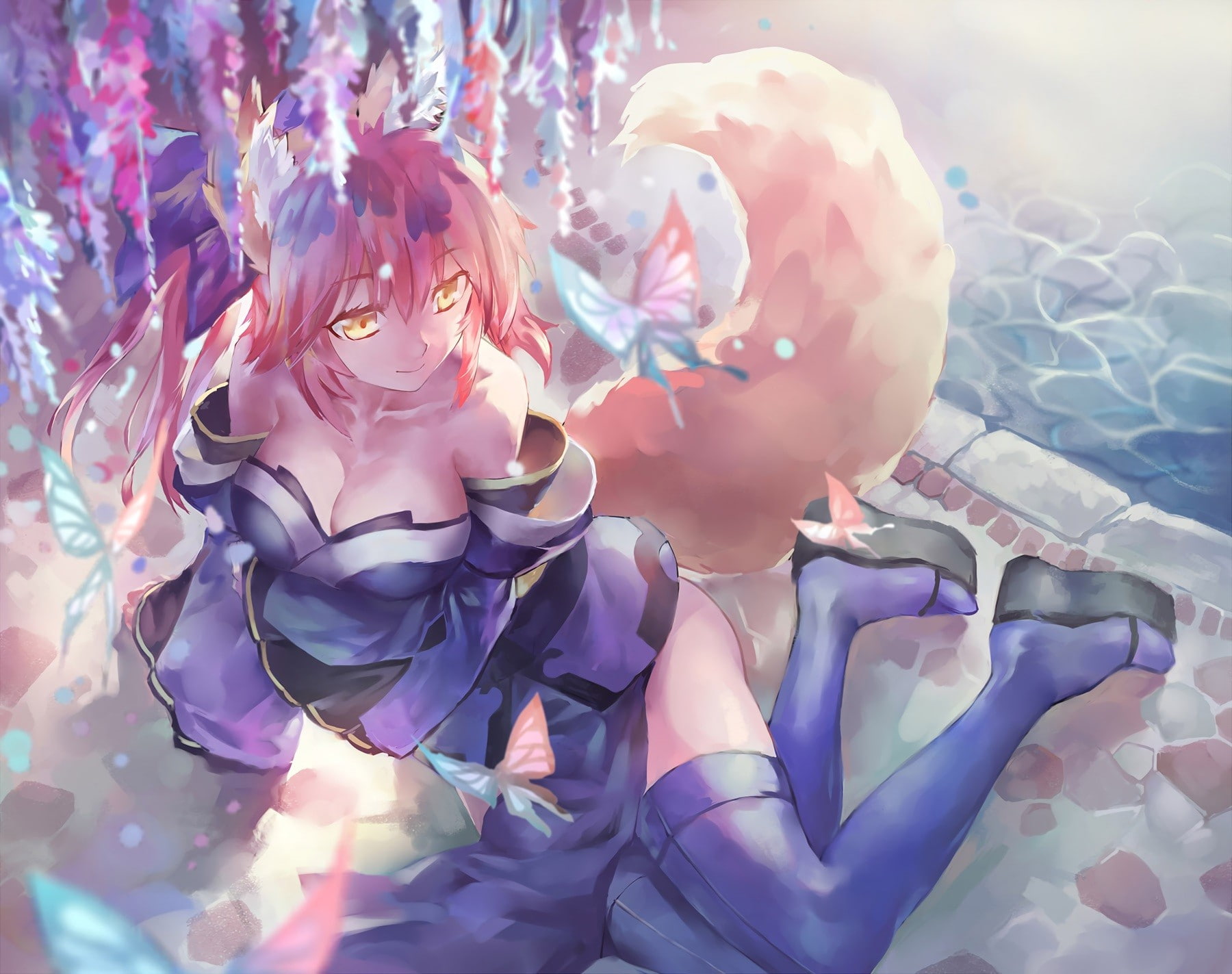 Caster (FateExtra), Fate Series, FateExtra, kitsunemimi, 720P, HD Wallpaper