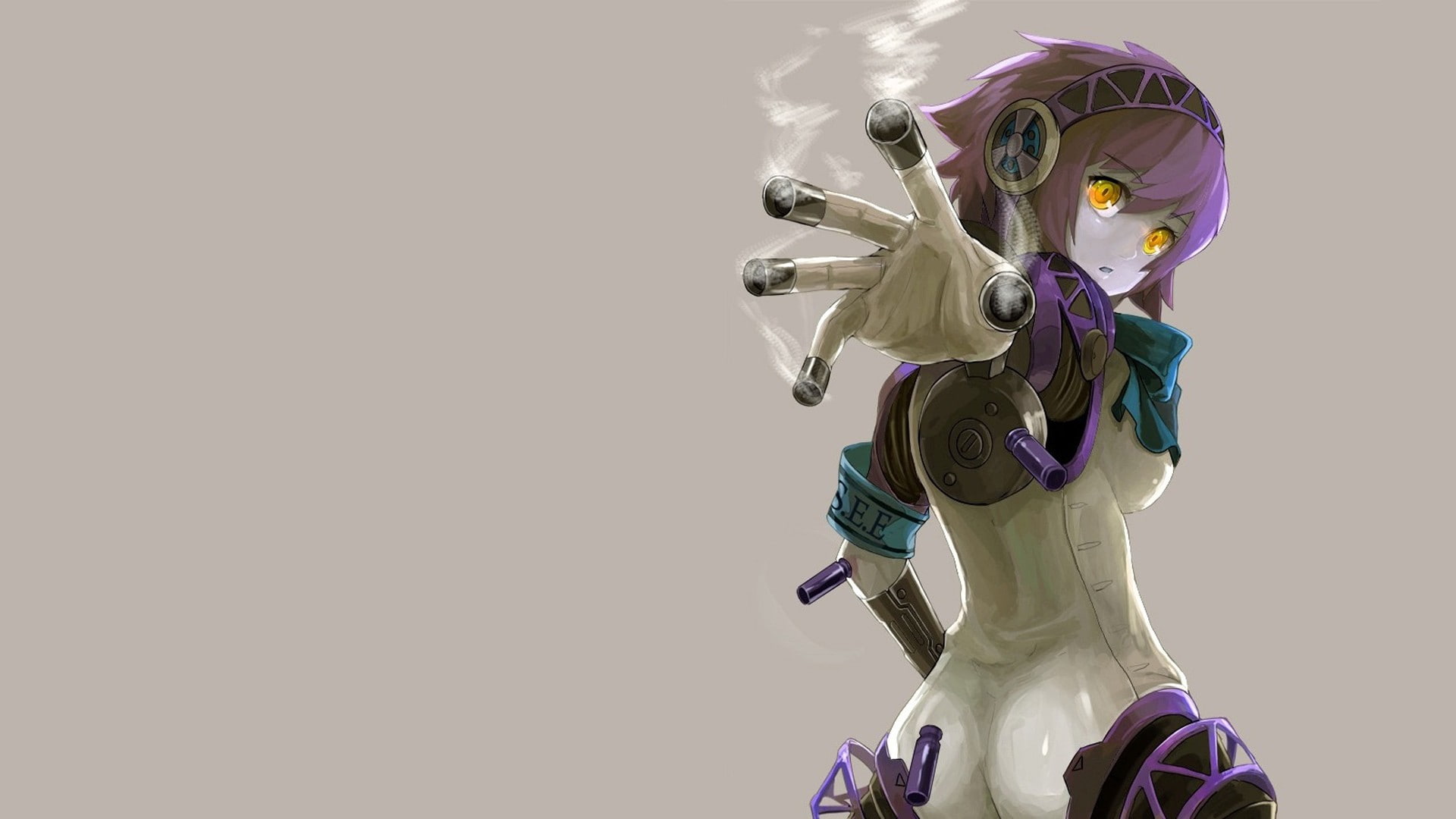 representation, pink hair, smoke, cut out, human representation, indoors, Persona series, creativity, Aigis, 1080P, nature, technology, people, studio shot, HD Wallpaper