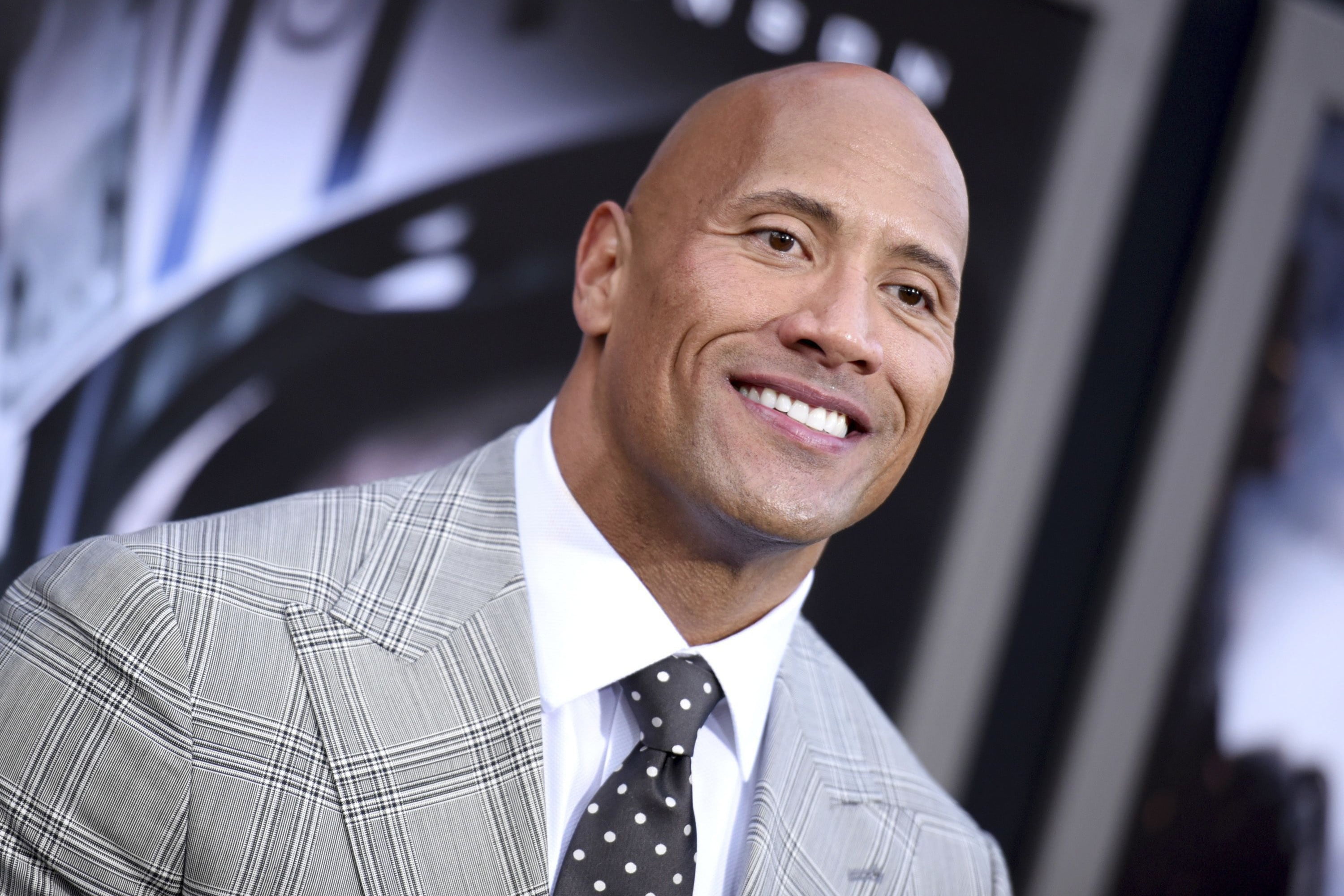 wrestler, pose, 2K, actor, Dwayne Johnson, look, film producer, smile, HD Wallpaper