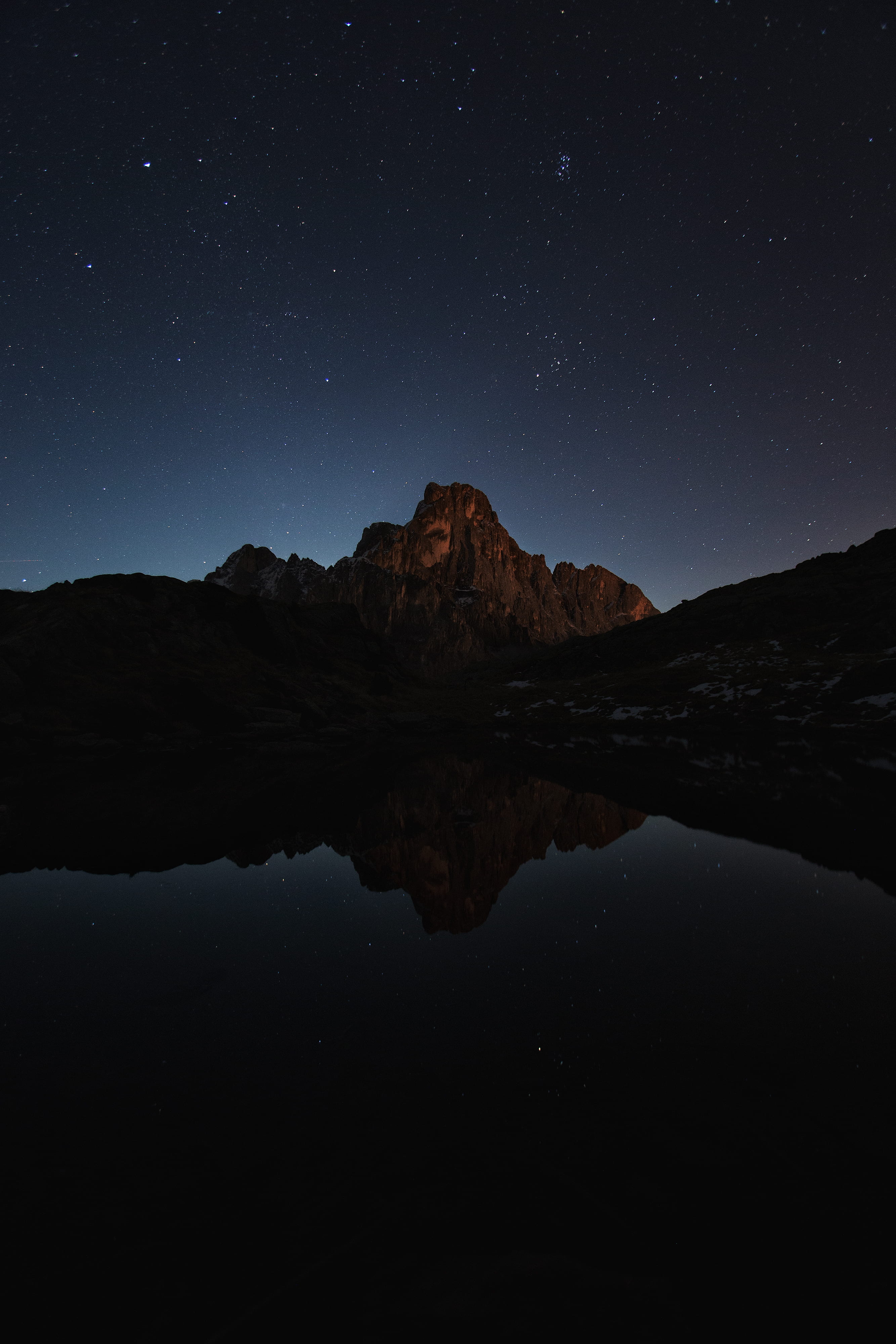 mirror, star - space, photography, scenics - nature, time, sky, evening, iphone screensaver, water, outdoors, star, astronomy, landscape reflection, waterfront, Phone HD Wallpaper