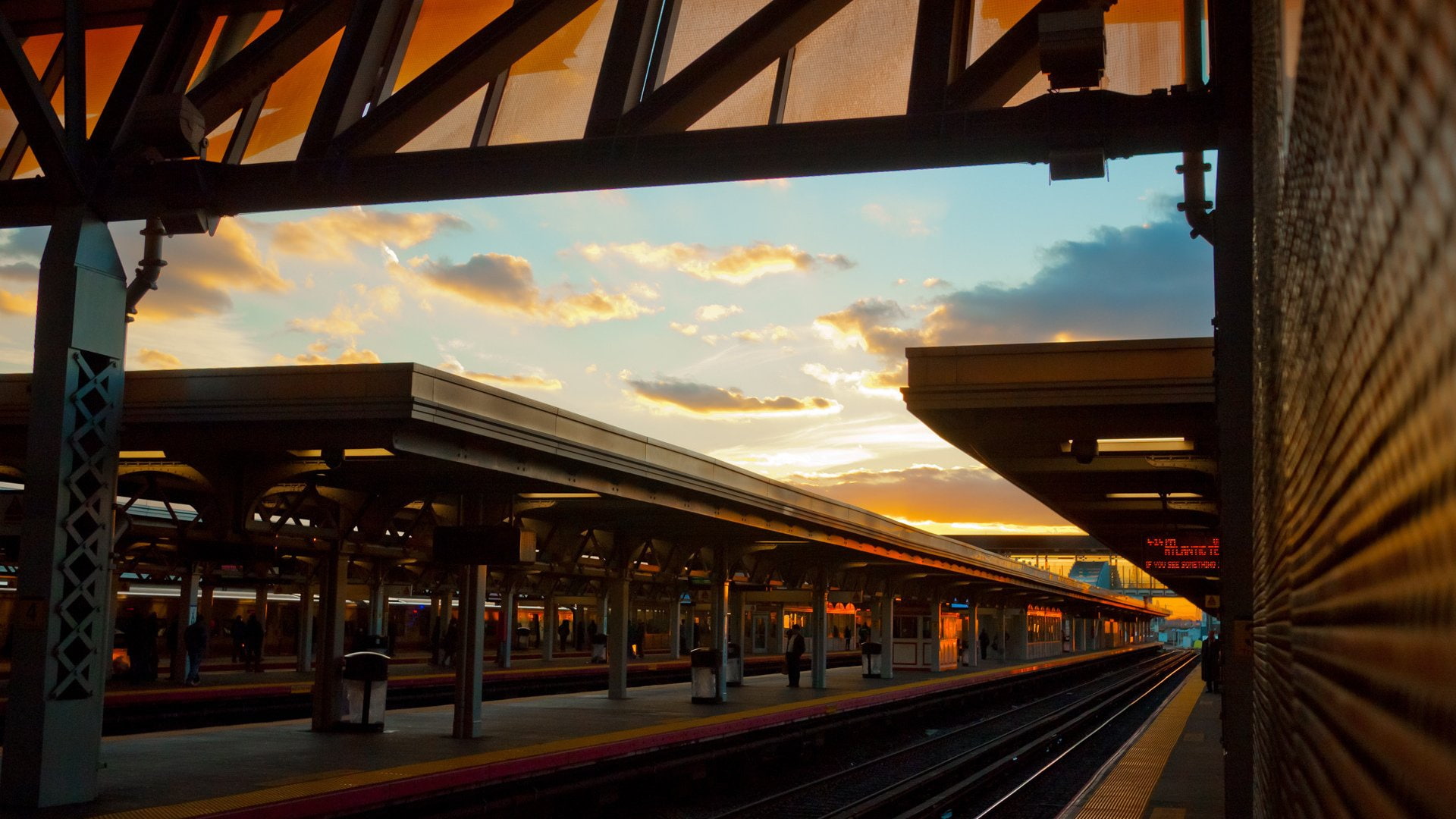 sky, no people, track, x, architecture, nature, 1080P, city, railroad track, station, cloud - sky, rail transportation, mode of transportation, railway, HD Wallpaper