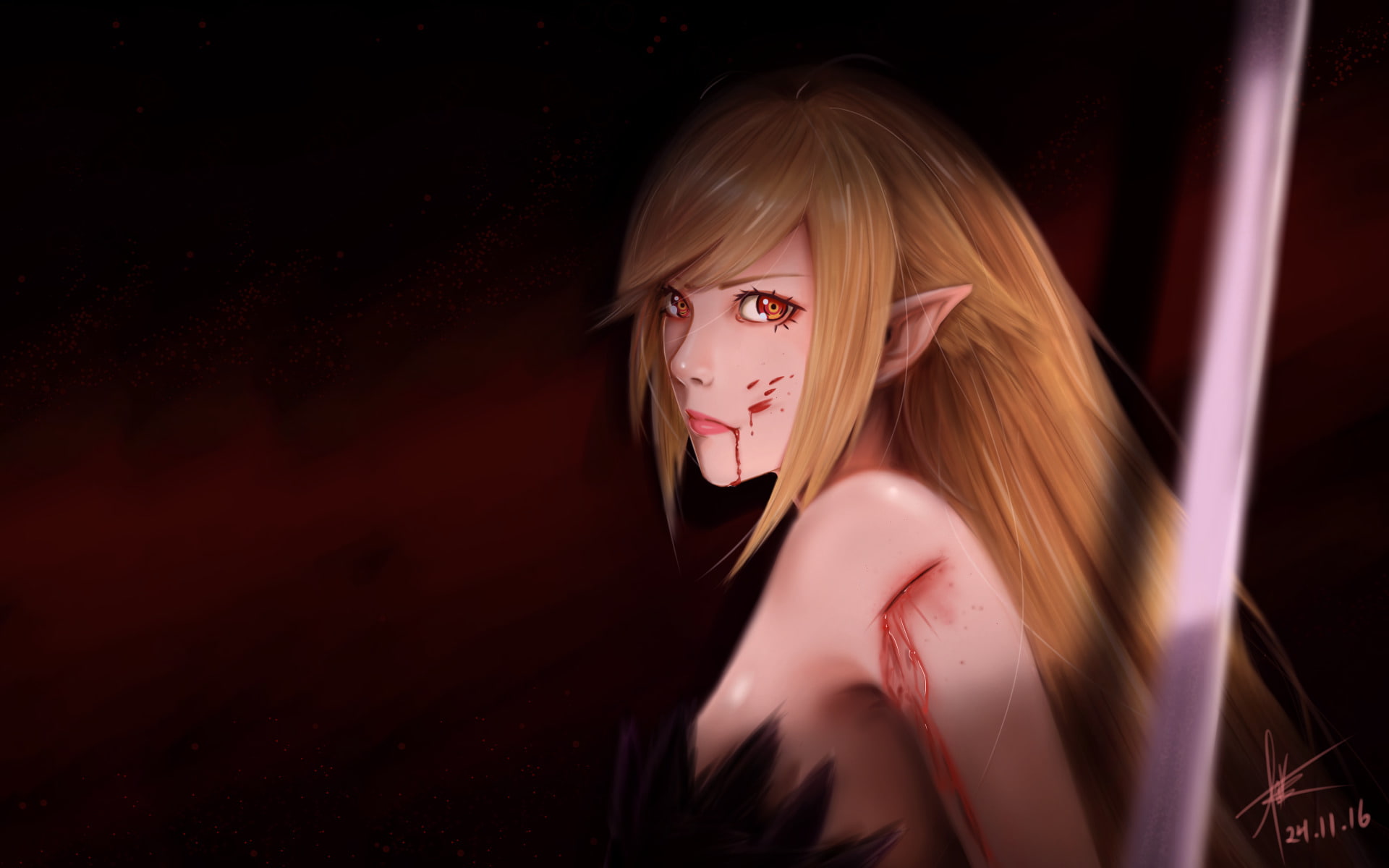 Shinobu Oshino, Kiss-shot Acerola-orion Heart-under-blade, Anime, 1080P, Monogatari (Series), HD Wallpaper
