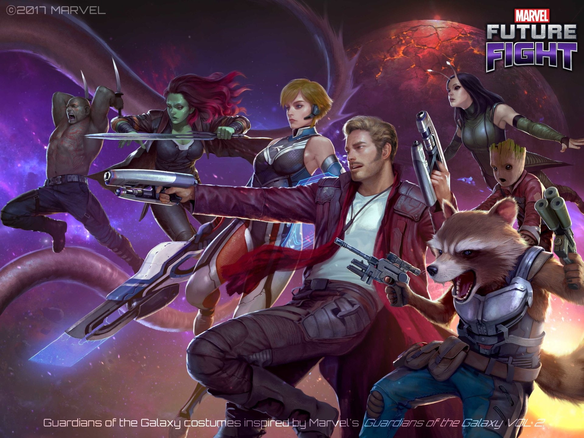 teenage boys, music, men, real people, night, 1080P, performance, people, Star Lord, stage - performance space, Groot, women, event, Rocket Raccoon, Video Game, HD Wallpaper