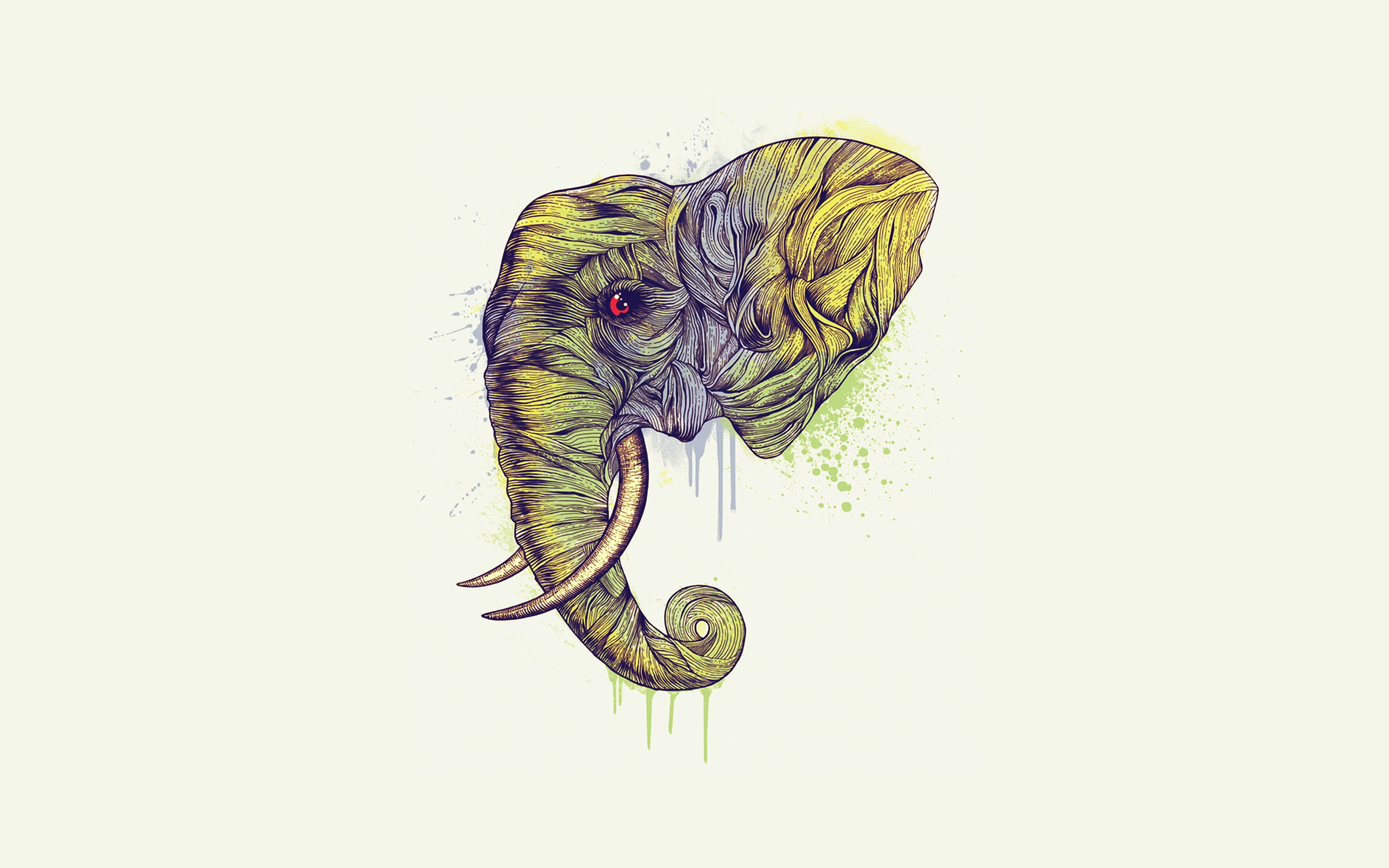 yellow, animal themes, art, copy space, vertebrate, marine, animal, 4K, representation, illust, multi colored, digital composite, elephant, cut out, art and craft, HD Wallpaper
