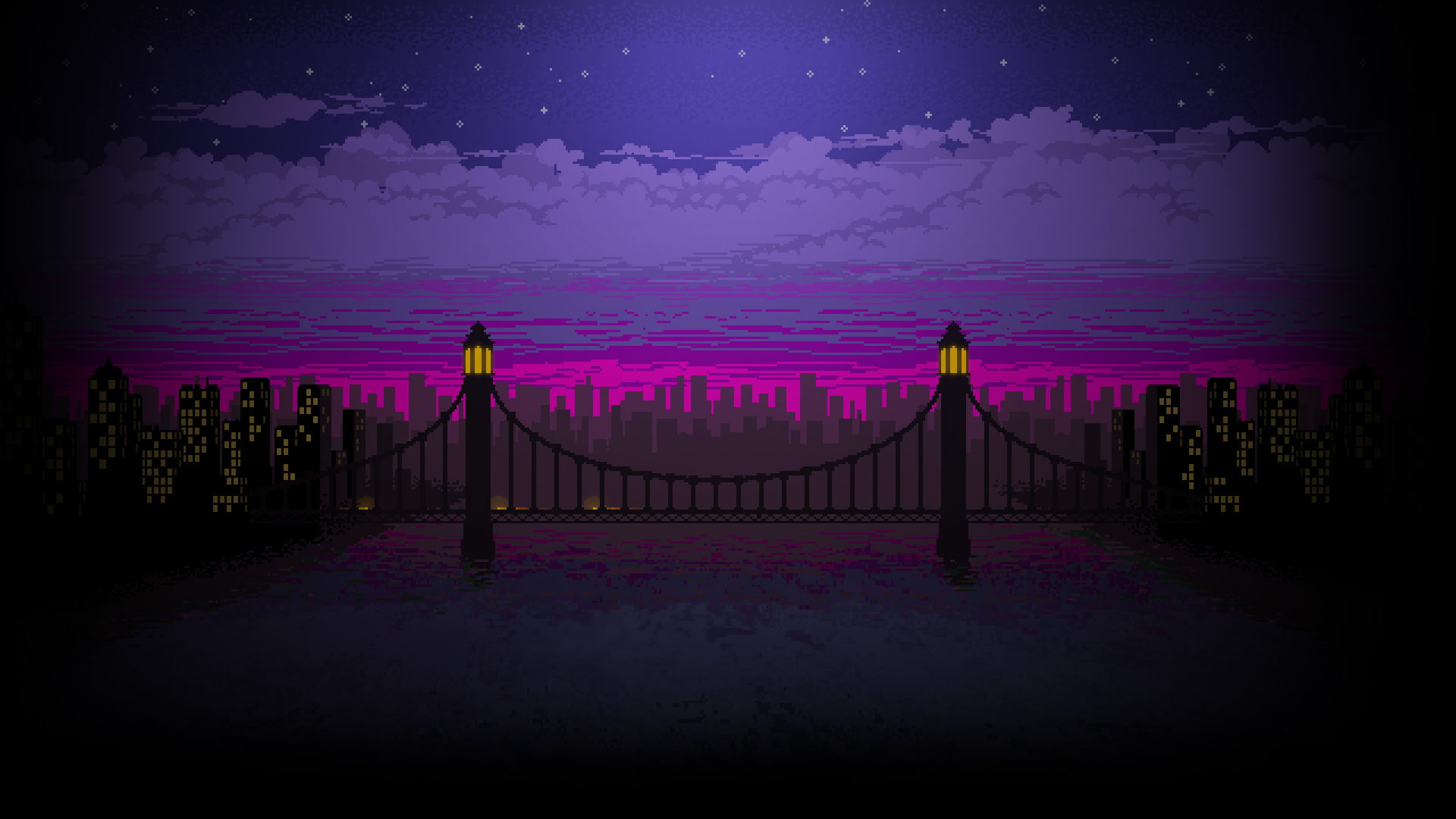 ducati, 1080P, 1920x1080 px, x, hd, bridge, px, night, motorcycles, pixel art, art, pixel, HD Wallpaper