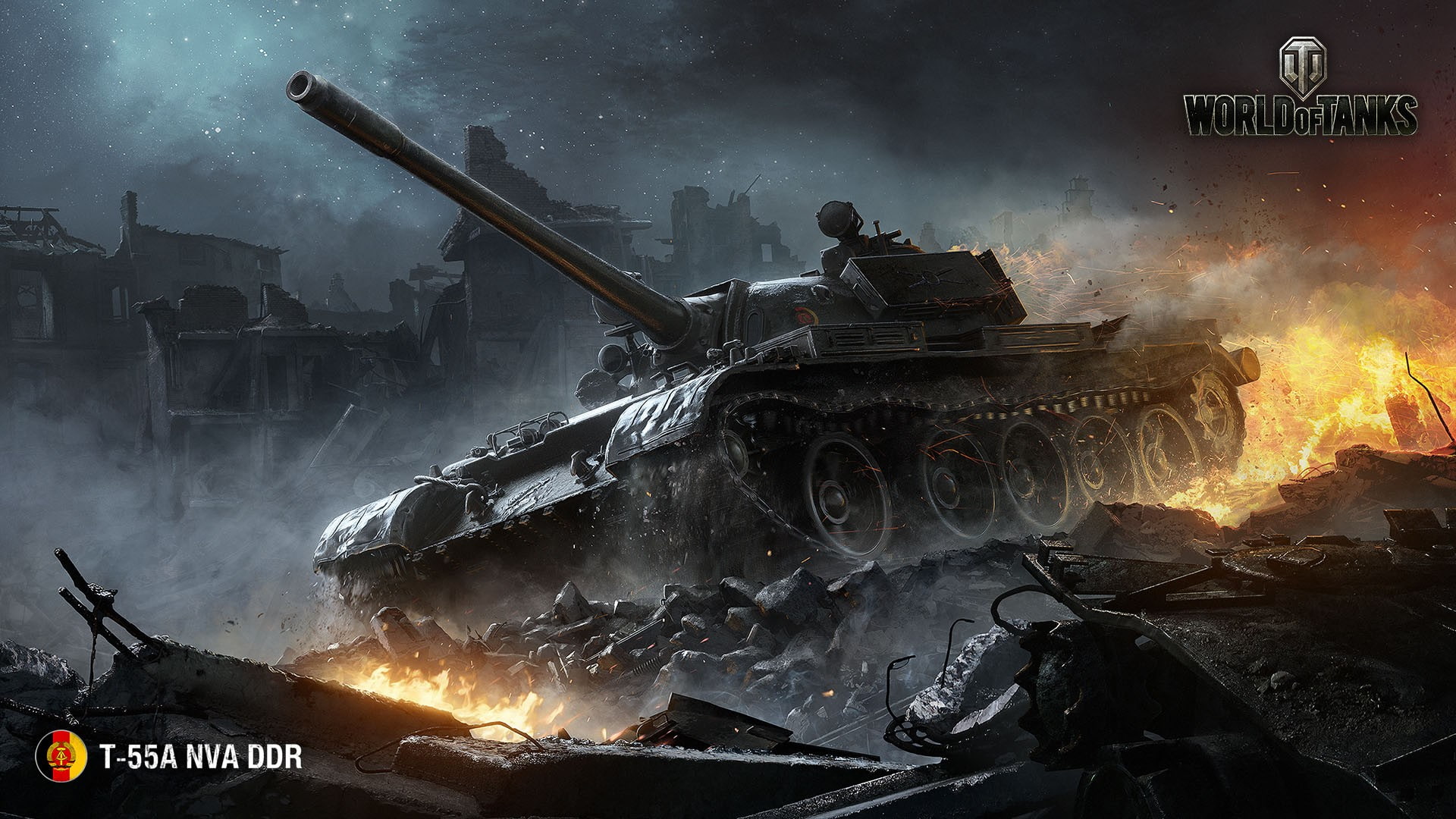sign, technology, fighting, World of Tanks, machinery, armored tank, night, war, video games, conflict, aggression, T-55, safety, warning sign, gun, transportation, HD Wallpaper