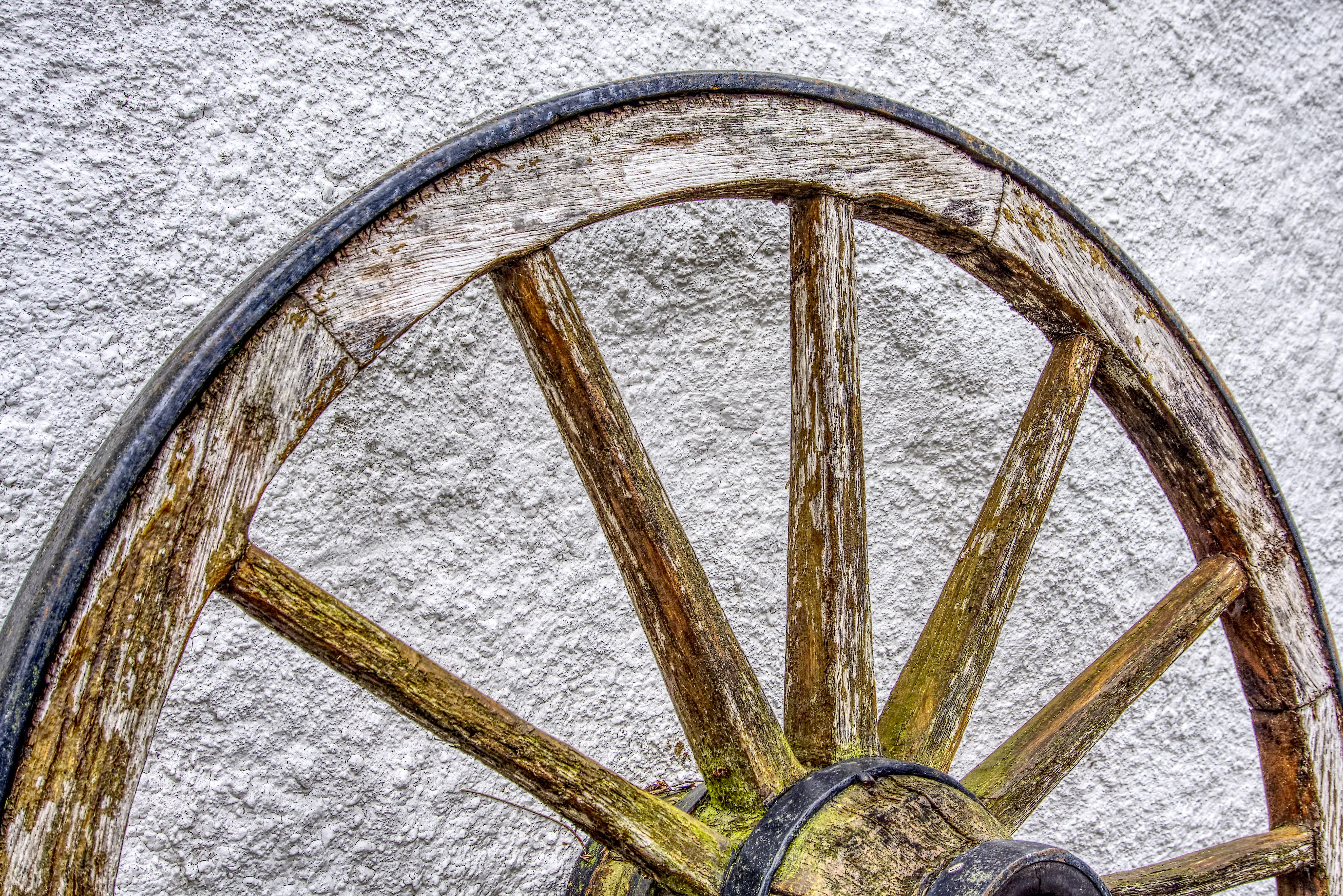 high dynamic range, wall - building feature, still life, pattern, dare, historically, old, day, close-up, wagon, wheels, metal, nature, indoors, 5K, weathered, HD Wallpaper