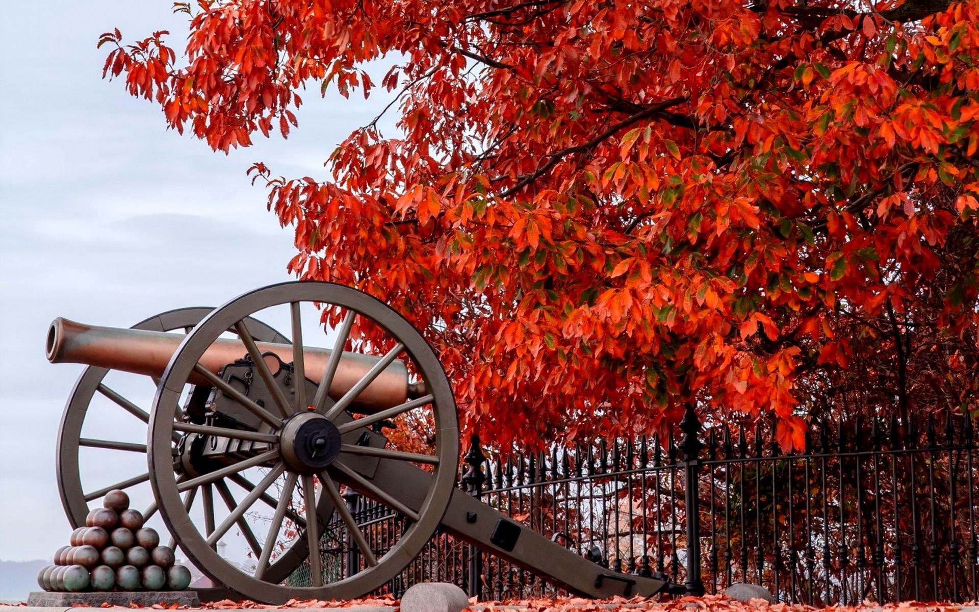 battlefield, cannon, 1080P, autumn, 3d and abstract, gettysburg, HD Wallpaper