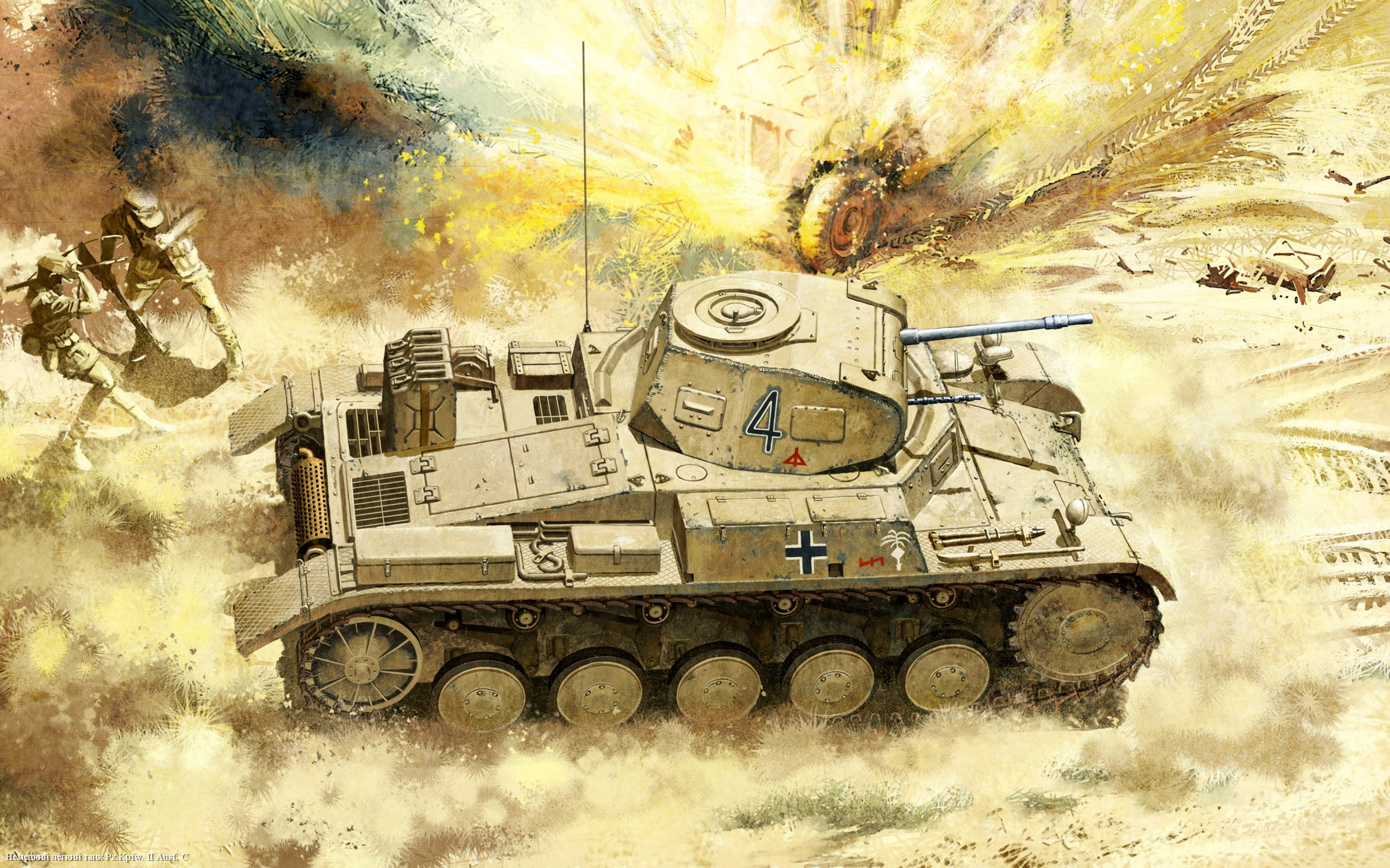 Pz.Kpfw. II Ausf. C, Africa, light tank, figure, Tank, 2K, HD Wallpaper