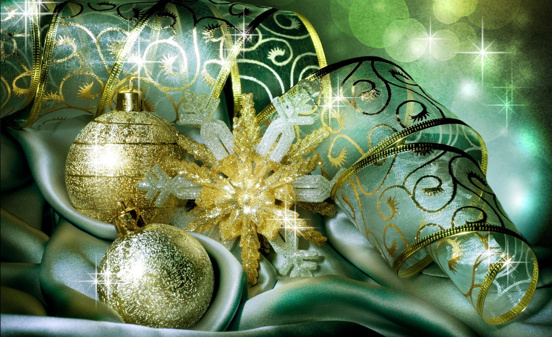 holiday, digital composite, 2011, art and craft, Holidays, christmas lights, glowing, gold, happy new year!, decoration, close-up, deco, artwork, light, HD Wallpaper