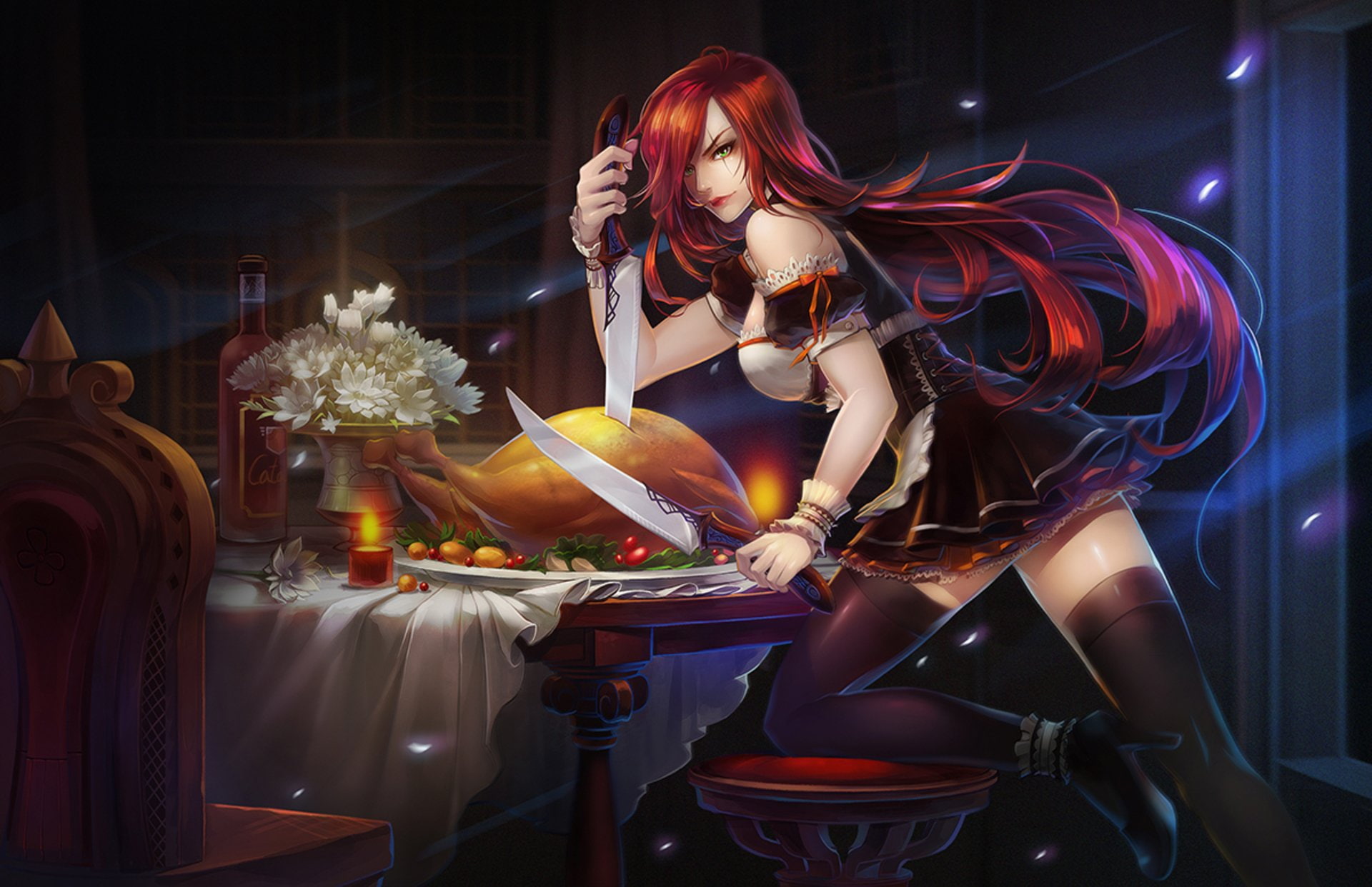 Food, Katarina (League Of Legends), Video Game, League Of Legends, 1080P, HD Wallpaper