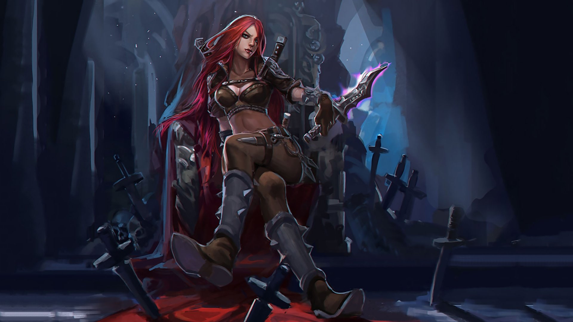 art and craft, women, real people, clothing, Katarina (League Of Legends), beautiful woman, arts culture and entertainment, sitting, adult, League Of Legends, HD Wallpaper