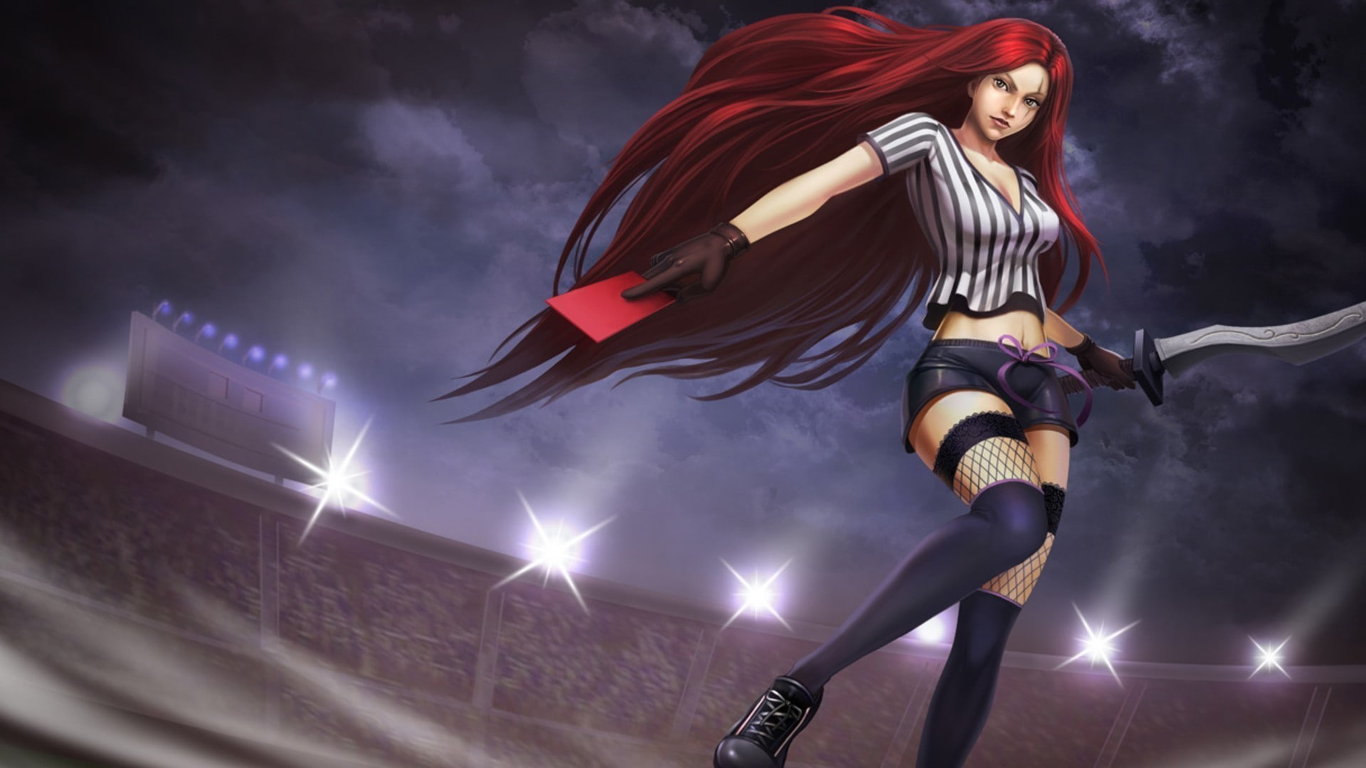 Katarina, women, League of Legends, 1080P, sports, redhead, HD Wallpaper