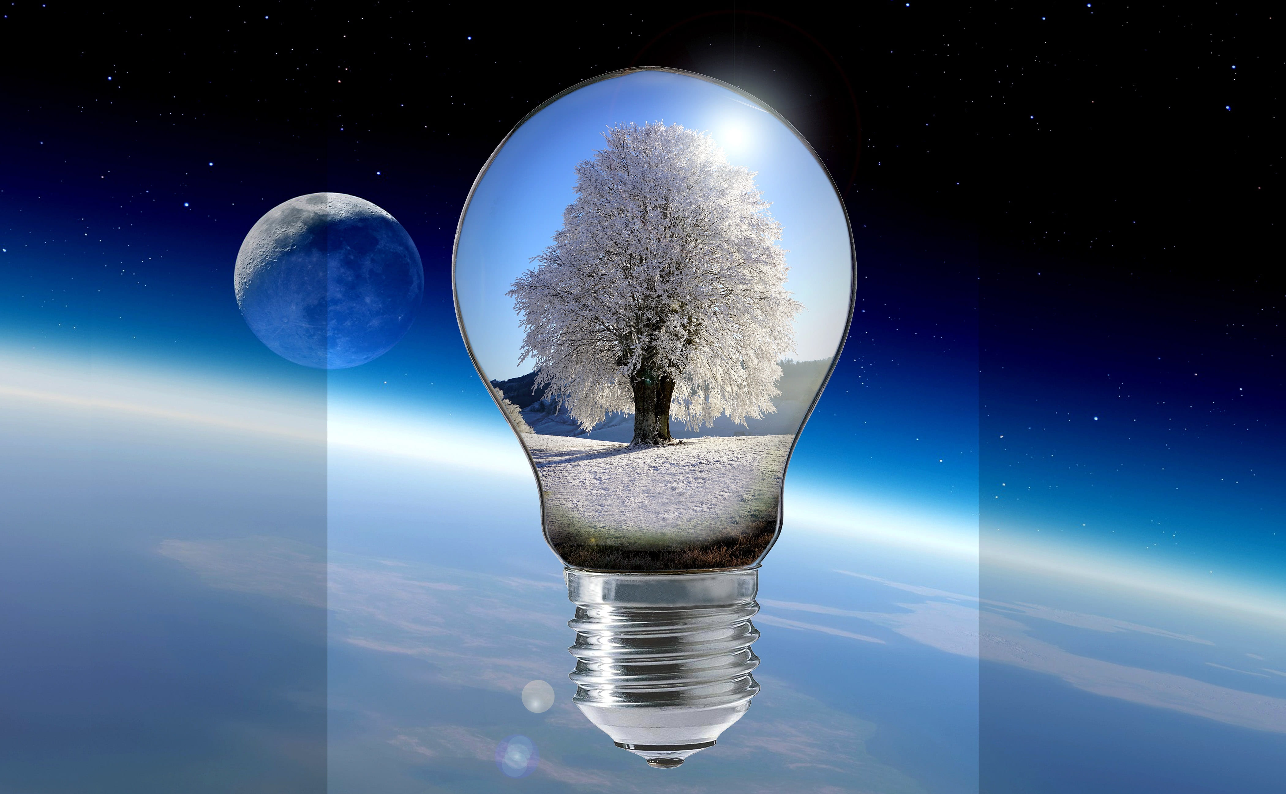 studio shot, sphere, frost, reflection, cosmos, sky, technology, light, illustration, nature, winter, blue, night, ice, star - space, orbiting, mood, pear, HD Wallpaper