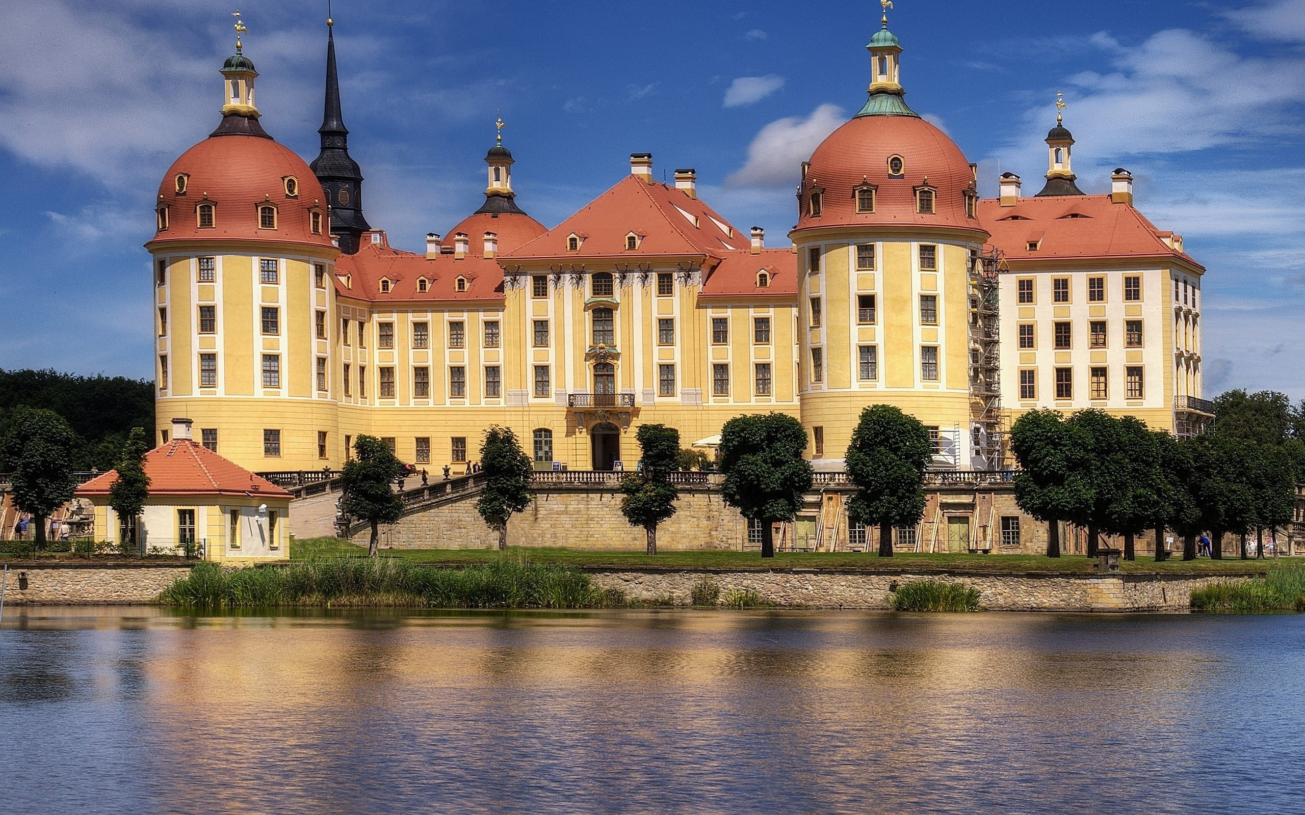 cultures, plant, summer, tree, blue, urban Scene, poland, government, river, palace, night, travel, history, the past, tower, concrete, castle, no people, HD Wallpaper