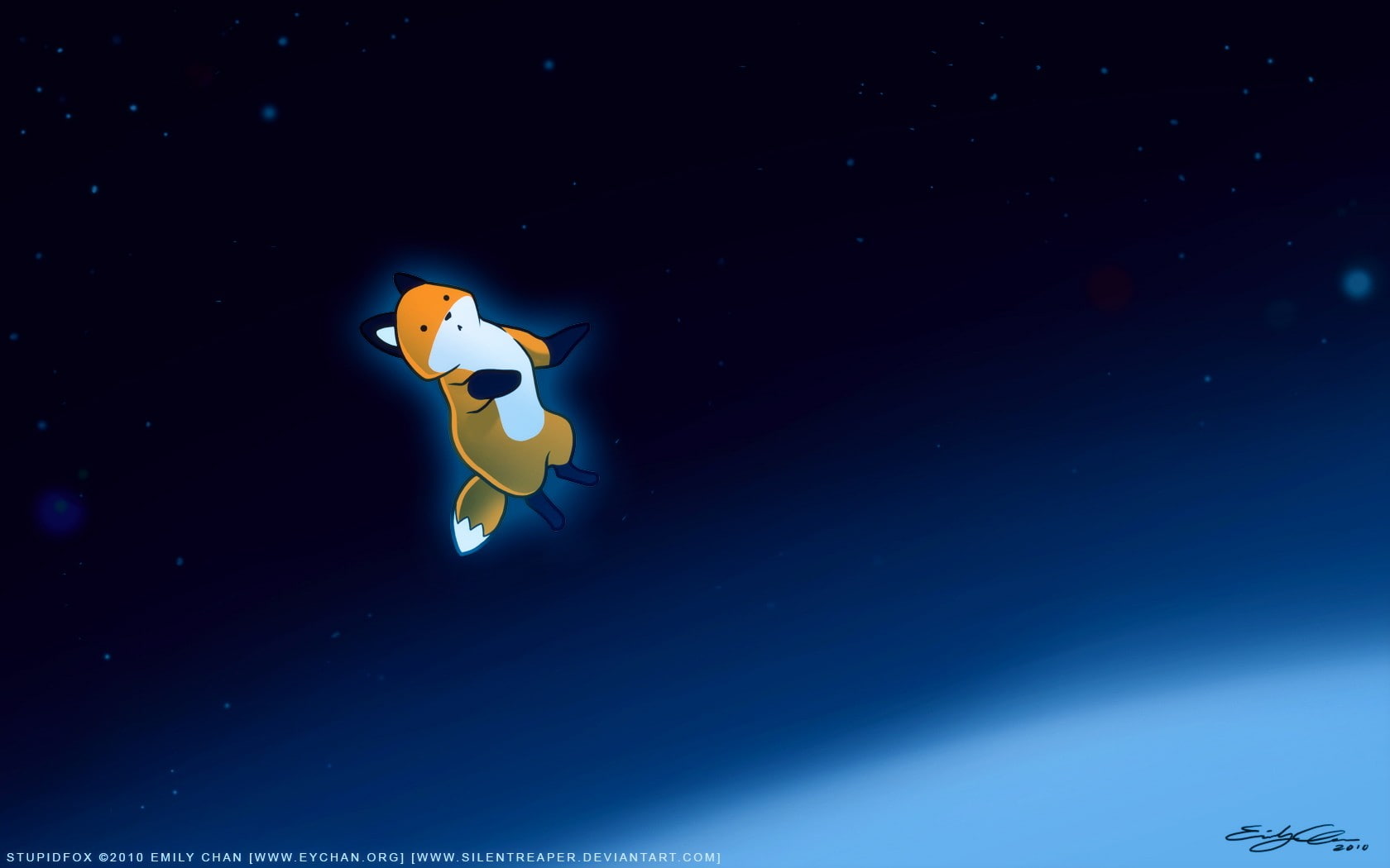 no people, furry, space, fox, sea, blue, marine, 720P, animal themes, nature, outdoors, underwater, undersea, sea life, astronomy, water, swimming, sky, HD Wallpaper