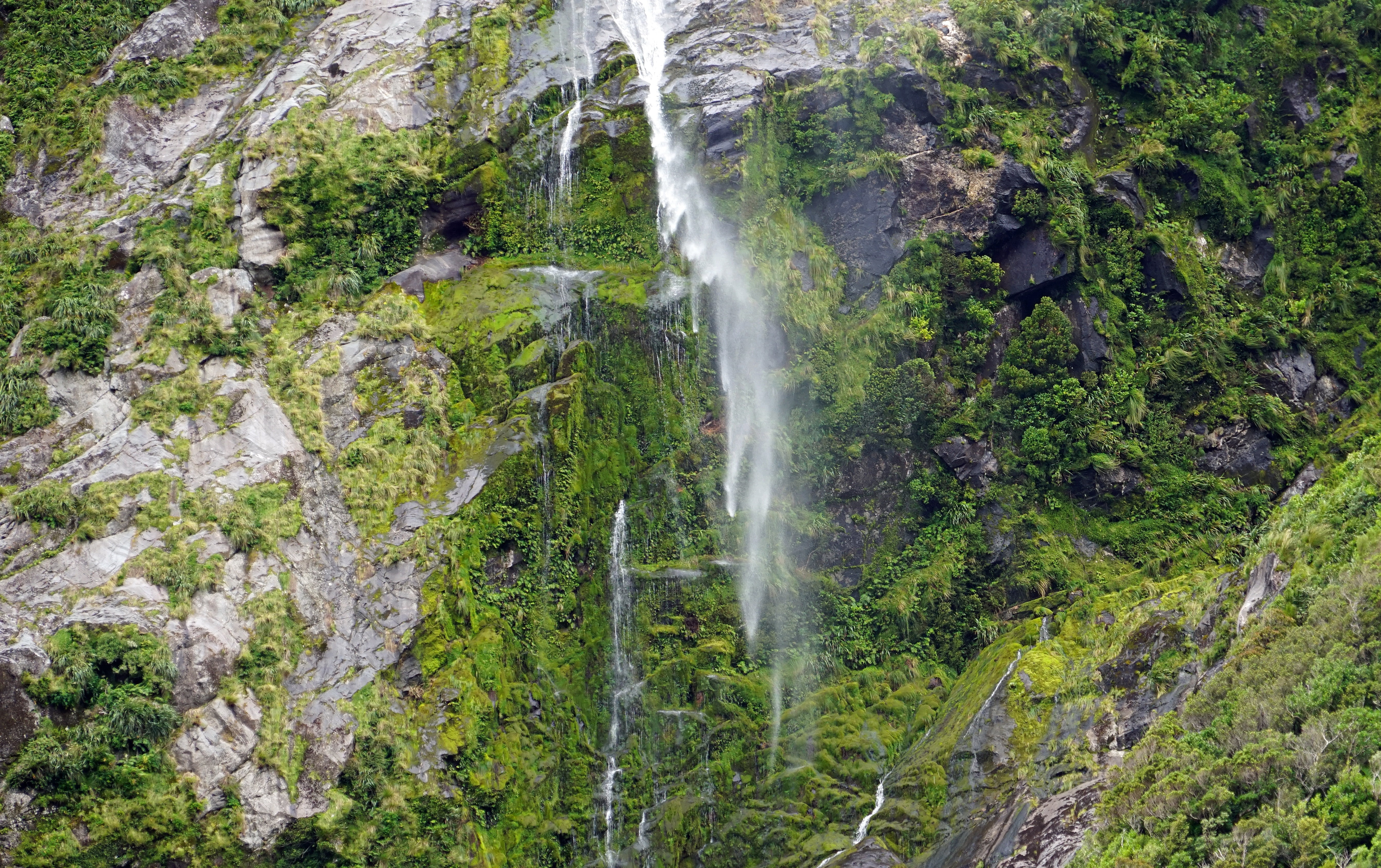 scenics - nature, photo, solid, rock, non-urban scene, murmur, mountain, plant, 5K, land, day, water, long exposure, motion, milford sound, beauty in nature, HD Wallpaper