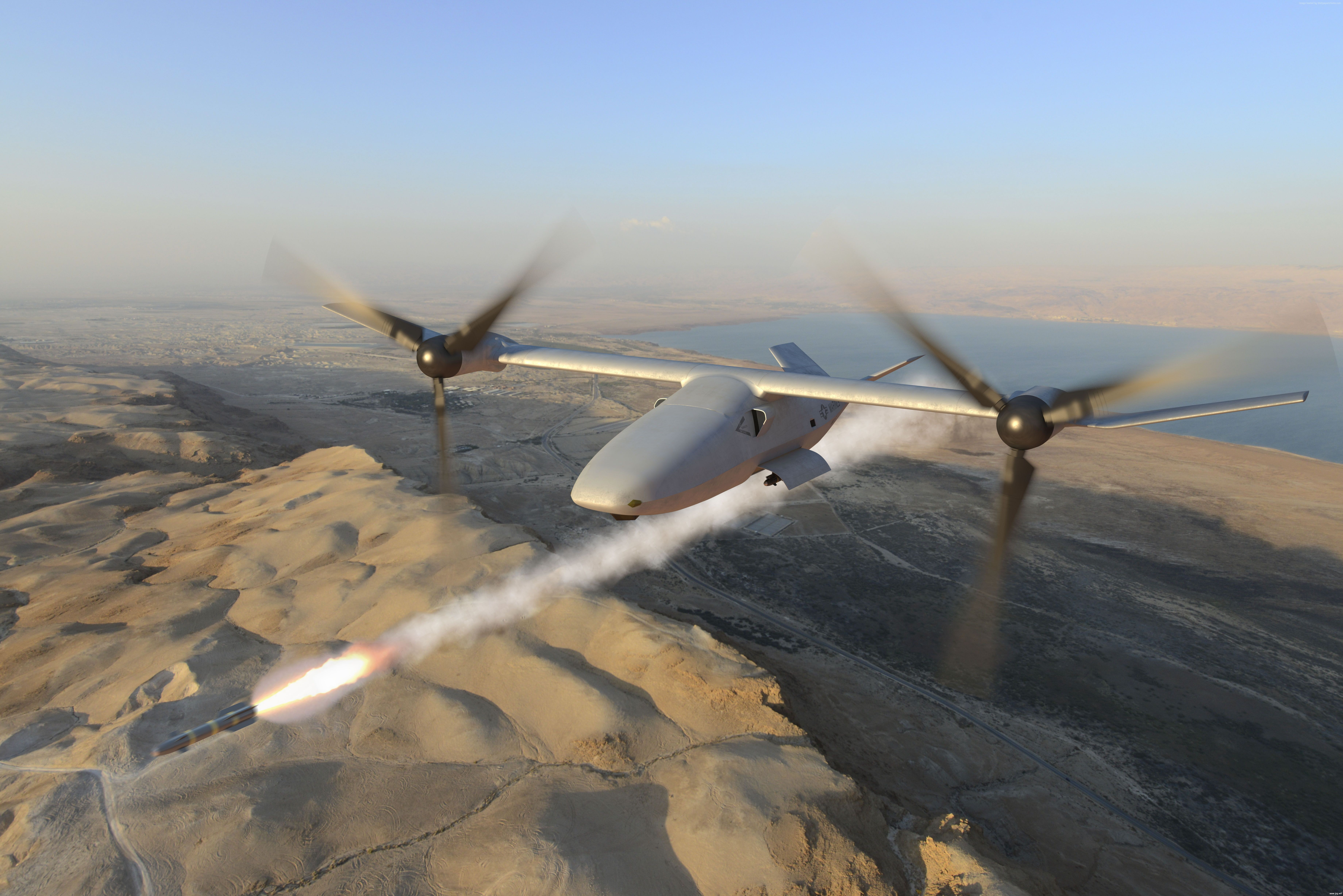 5K, Bell V-247 Vigilant, tiltrotor military aircraft, U.S. Air Force, HD Wallpaper