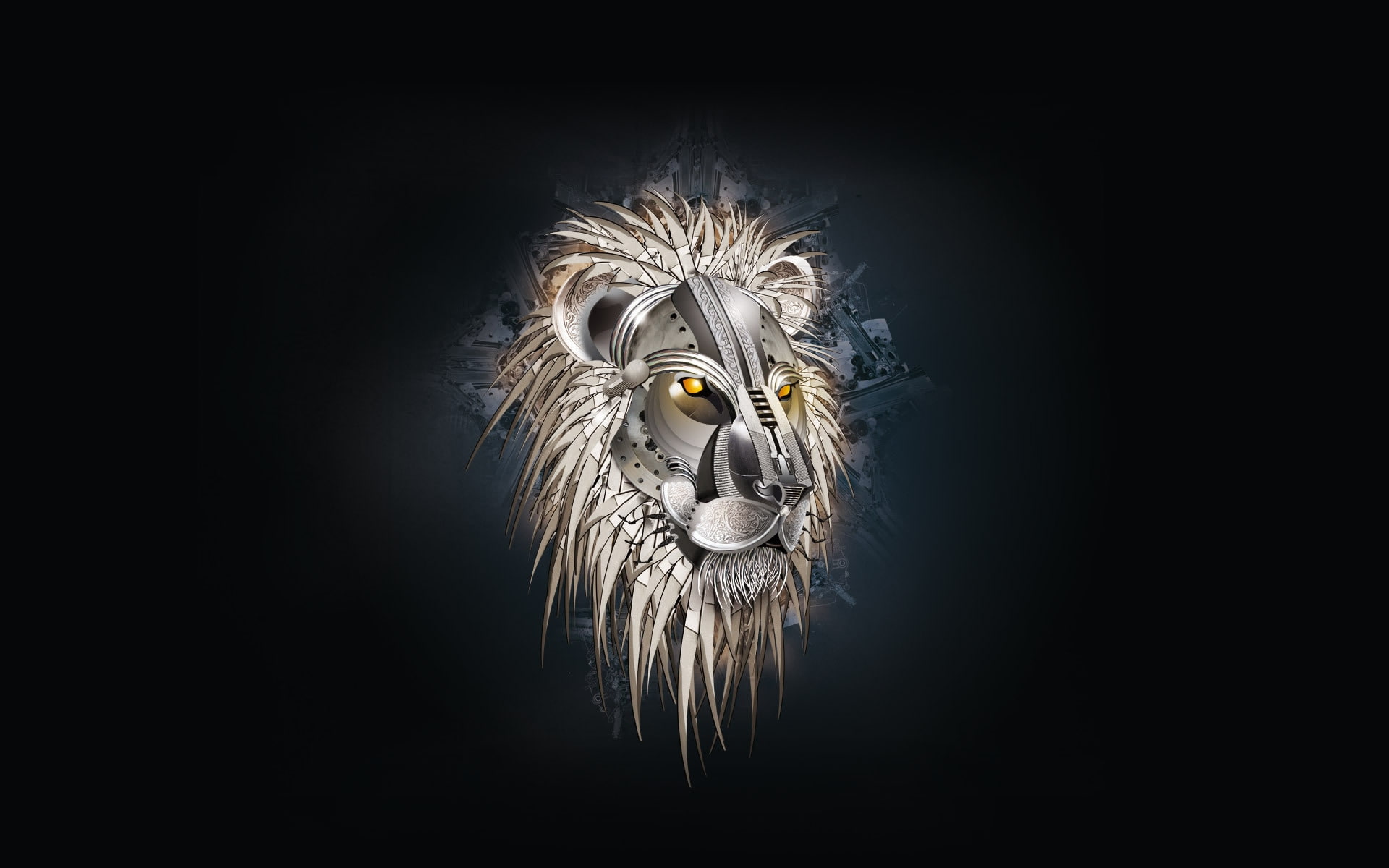 design, drawing, head, decor, background, lion, 1080P, art, beige, gray, HD Wallpaper