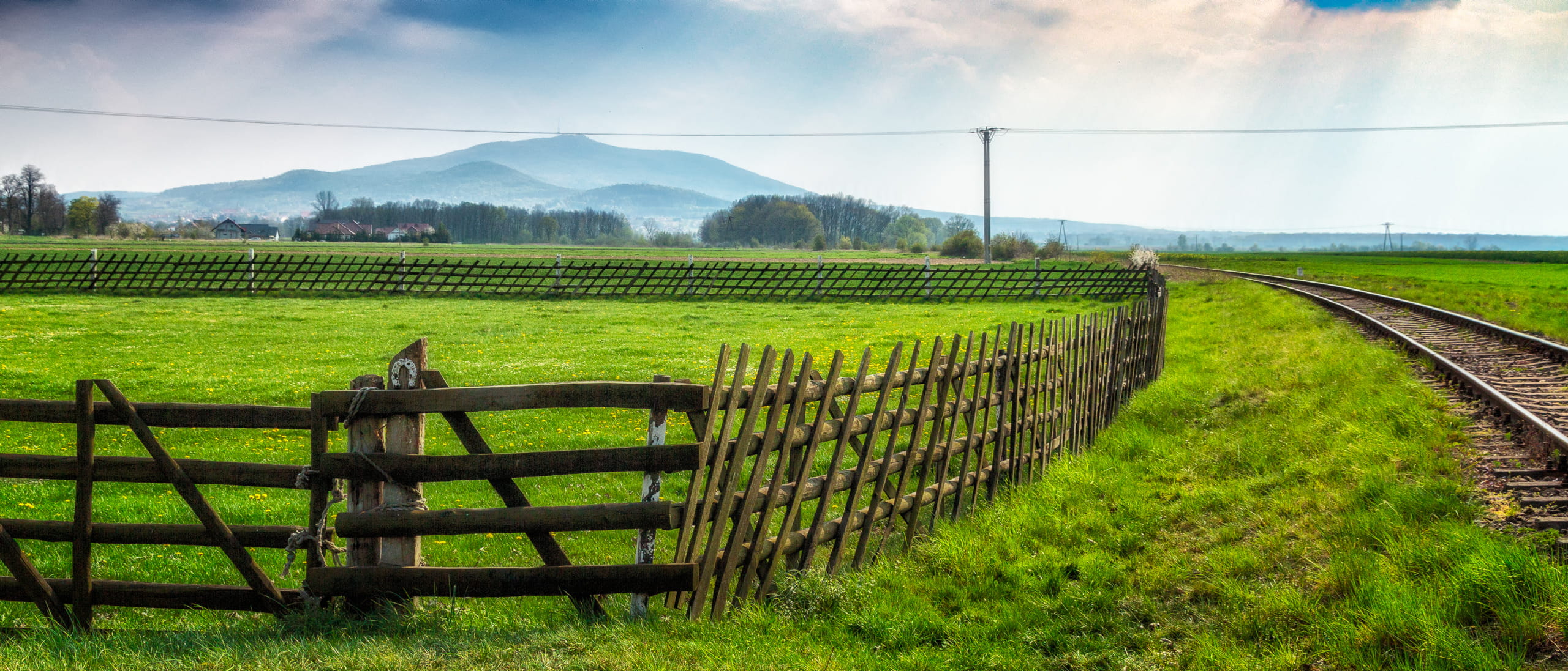 farm, land, rogów sobócki, skies, landscape, blue, sleza, rural scene, village, no people, panorama, field, scenics - nature, pen, crop, tranquil scene, HD Wallpaper
