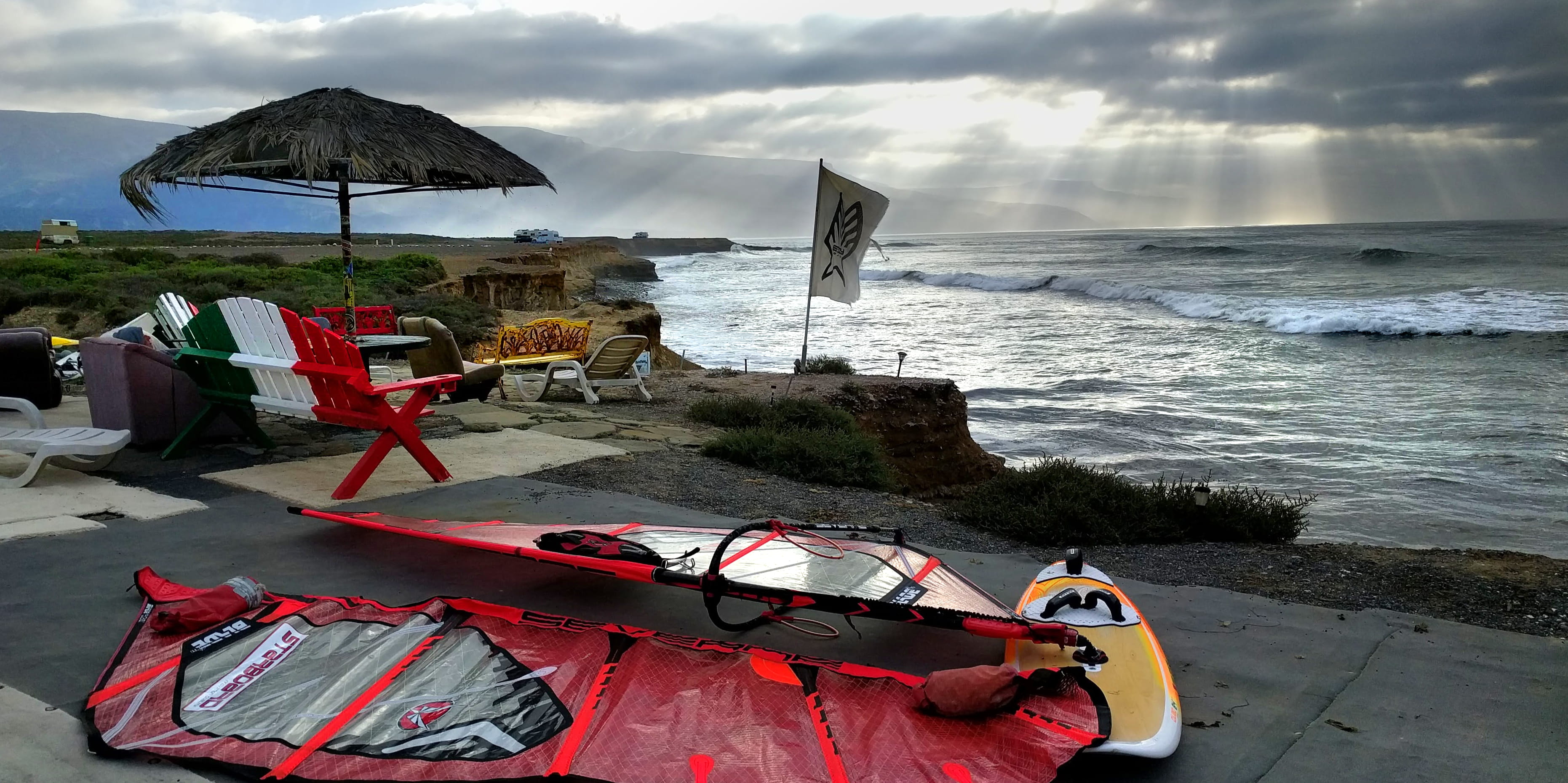 land, beauty in nature, baja california, nature, sky, scenics - nature, coast, horizon, day, parasol, windsurfing, cloud - sky, 2K, idyllic, seat, umbrella, HD Wallpaper