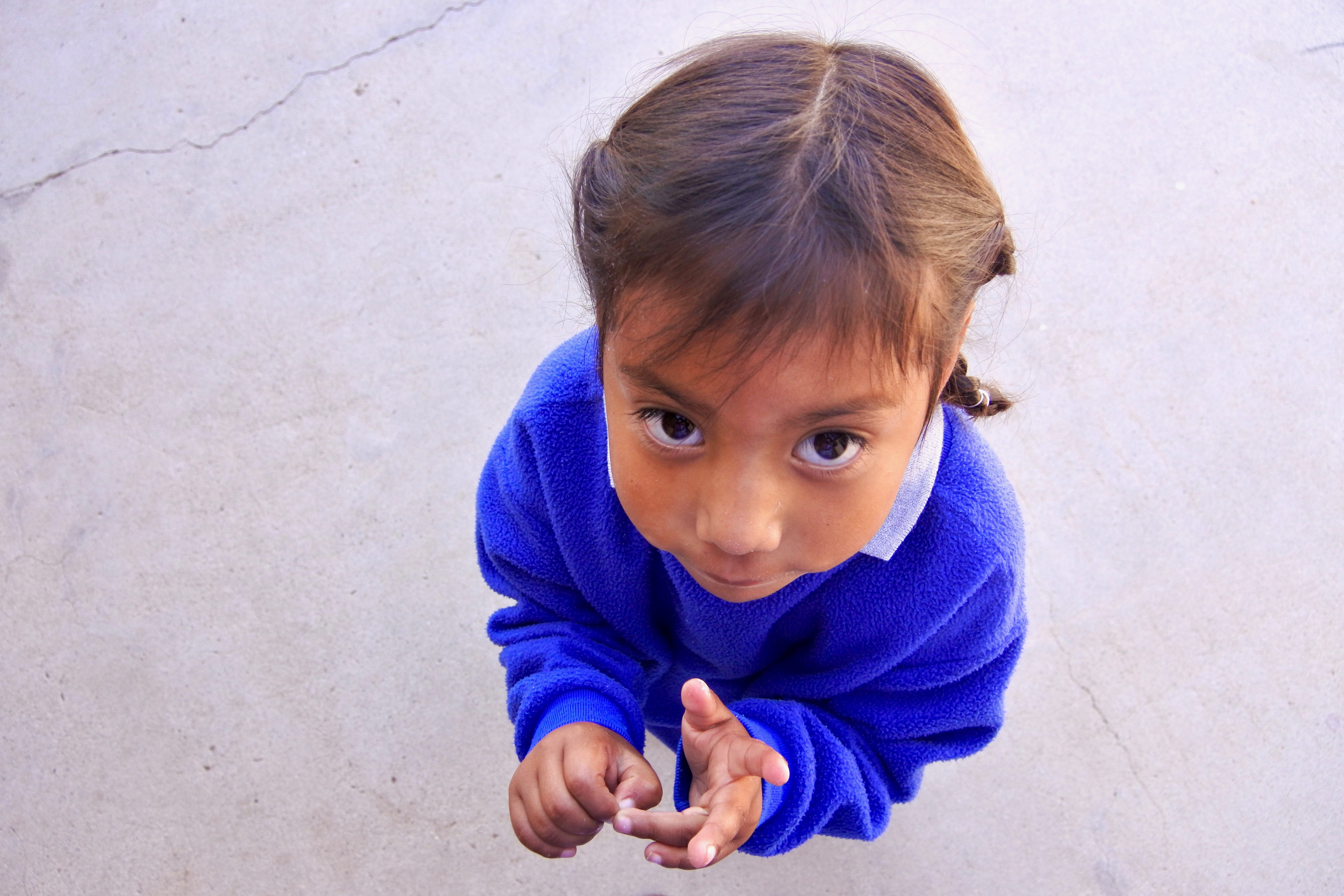 mexico, girl, baby, young, portrait, looking up, childhood, looking, cute, kid, day, one person, high angle view, innocence, full length, day care, baja california, HD Wallpaper