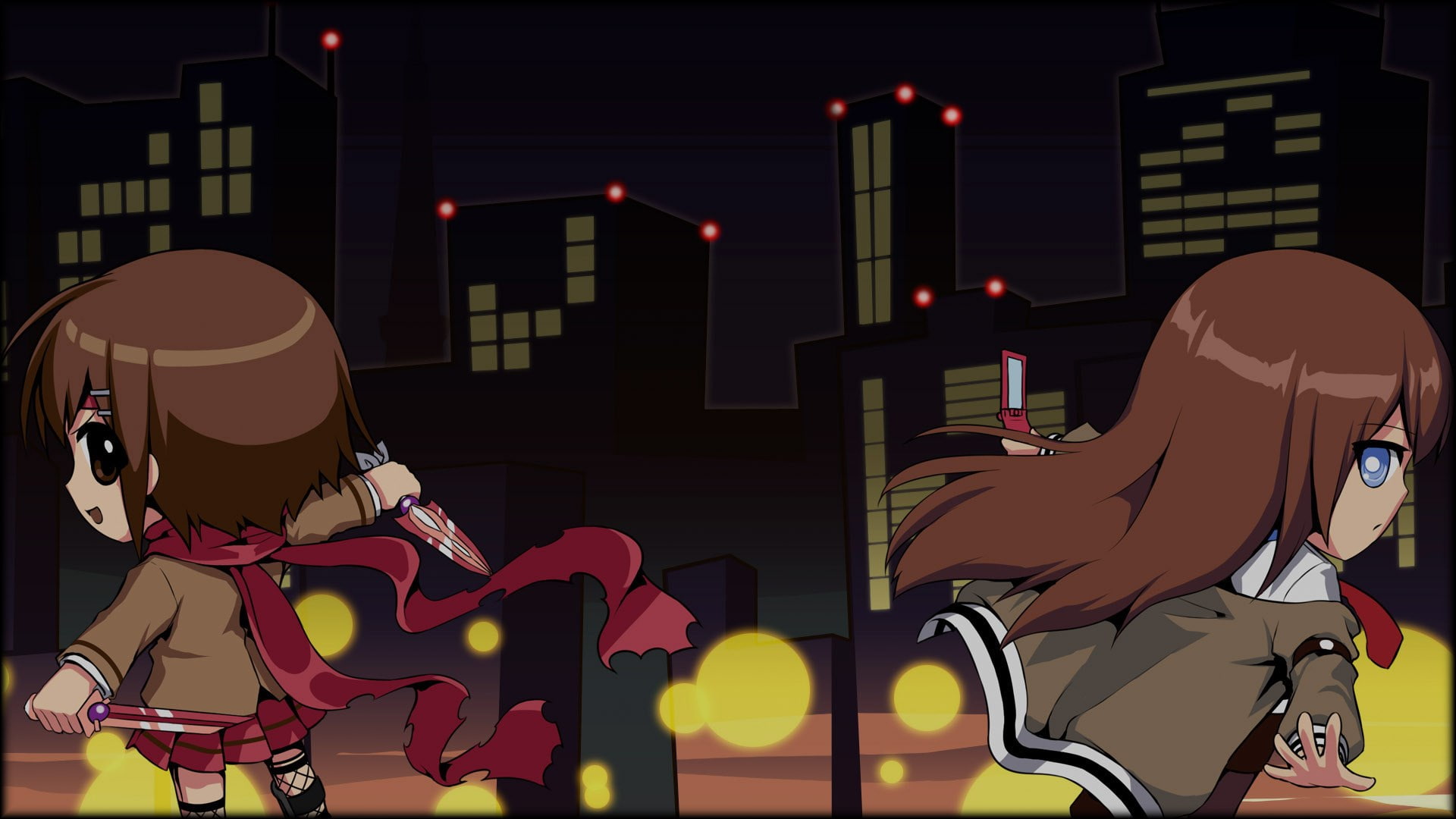 phantom breaker battle grounds, business, working, teenager, sitting, illuminated, red, technology, indoors, clothing, adult, 1080P, night, one person, HD Wallpaper