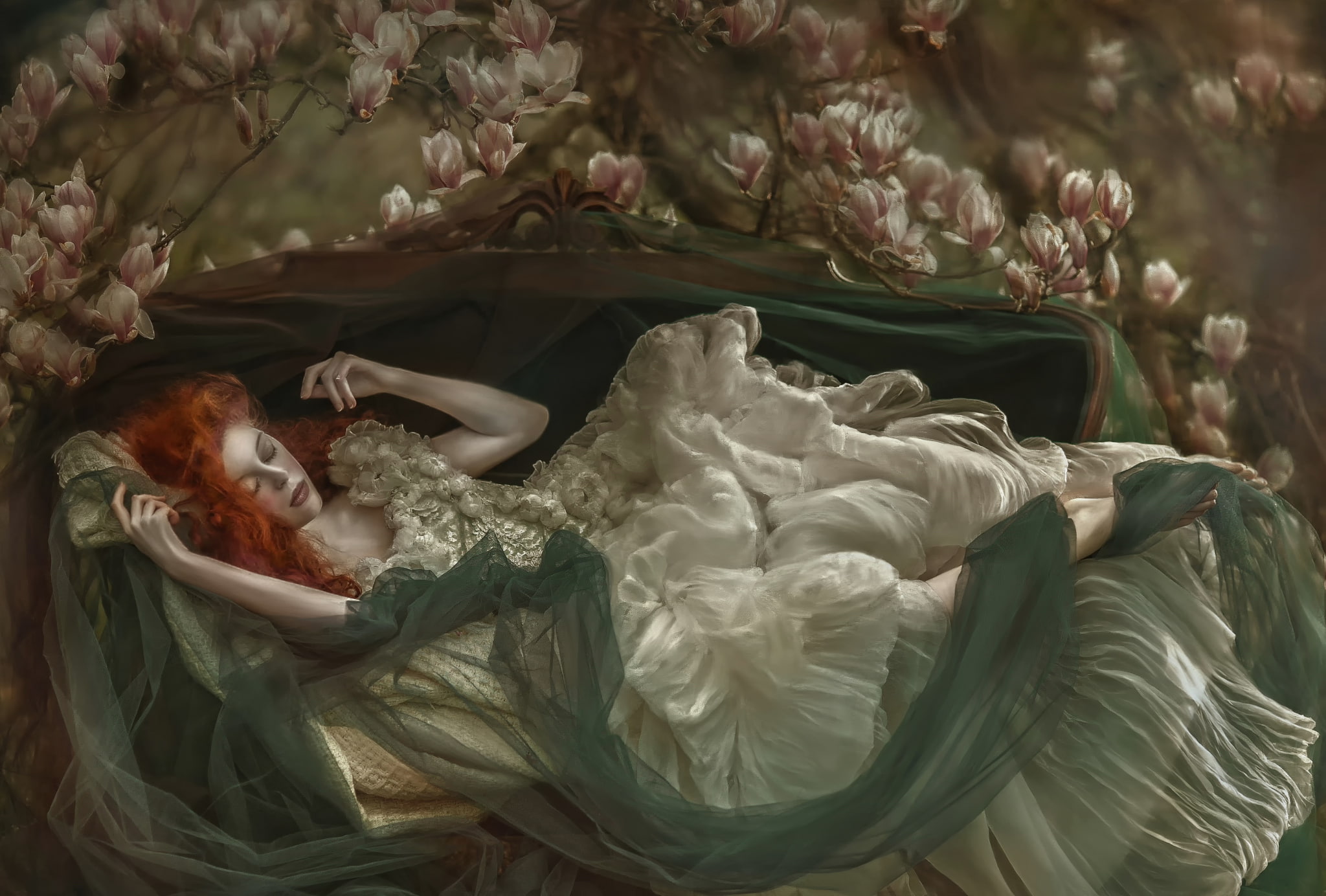 Ophidia, Dormant dreams, 1080P, Agnieszka Lorek, art, fantasy, girl, HD Wallpaper