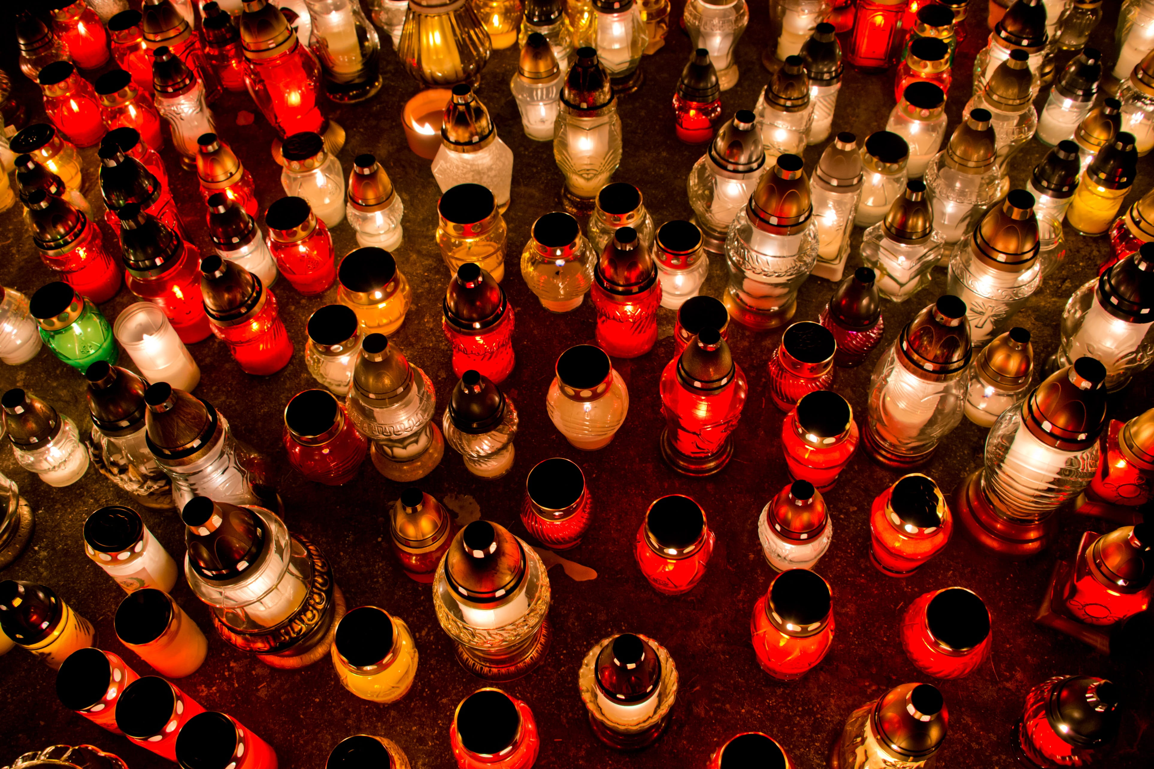 store, side by side, abundance, in a row, cemetery, no people, retail, indoors, death, bereavement, the dead, large group of objects, tombstone, lighting equipment, HD Wallpaper