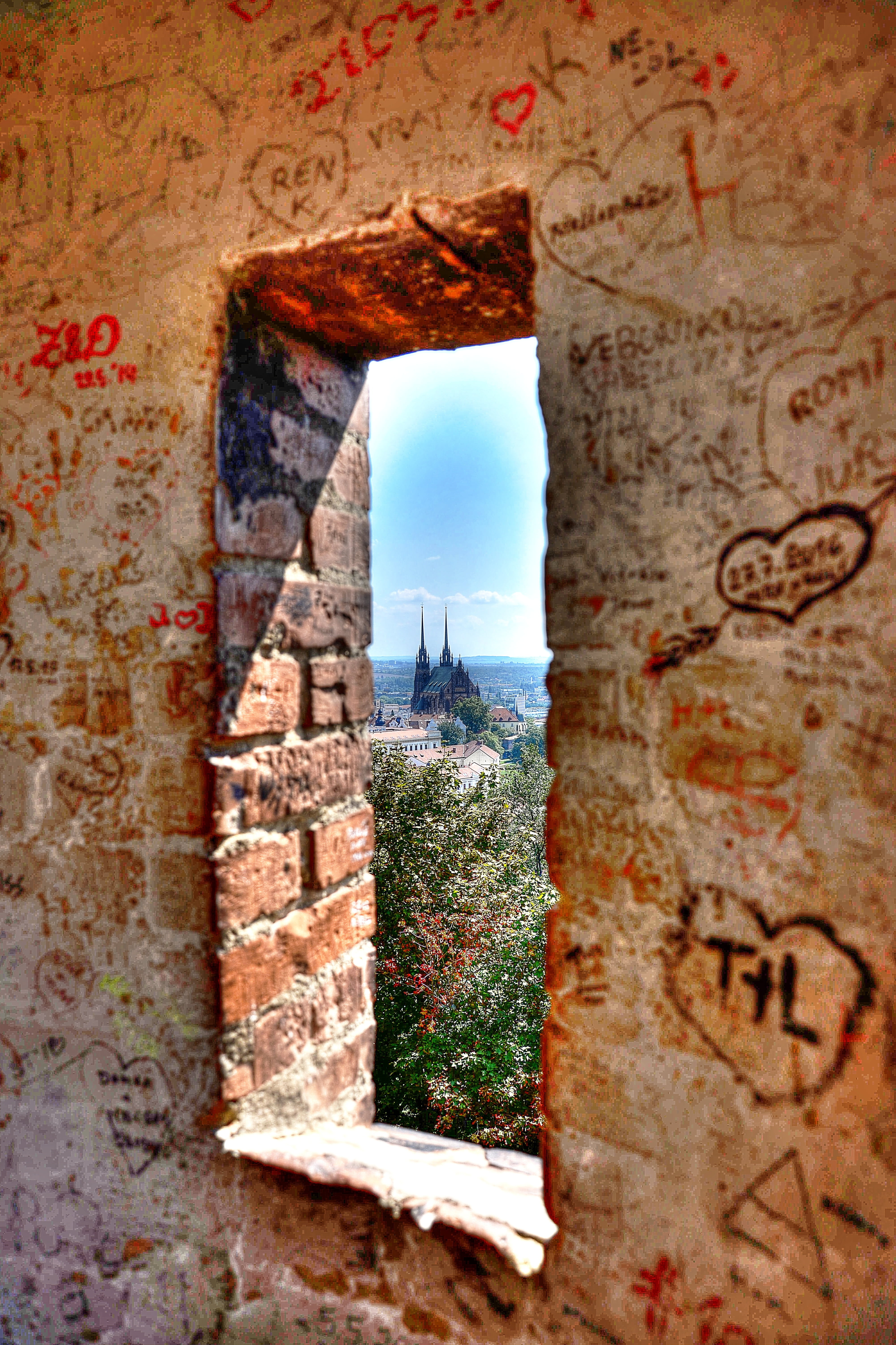 the past, concrete, window, exposure, shade, ruined, stone wall, hdr, castle, 5K, built structure, blue sky, travel destinations, wall - building feature, Phone HD Wallpaper