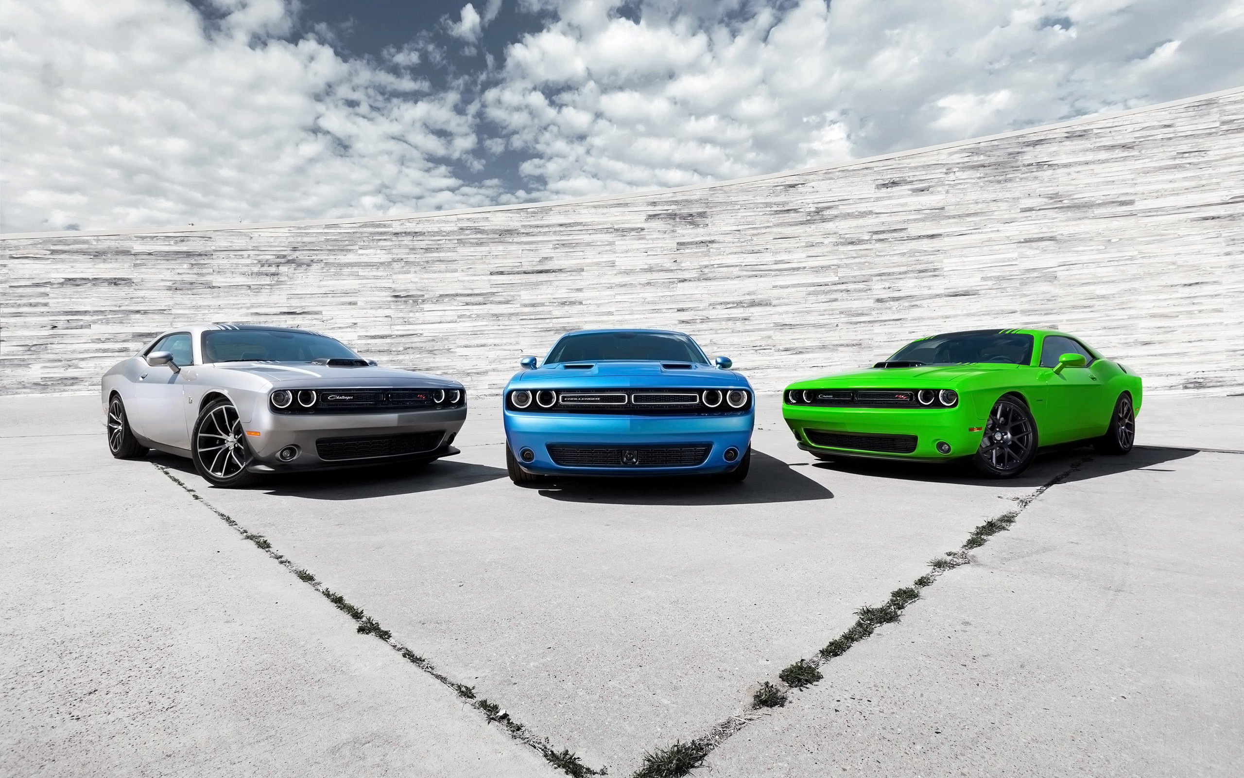 Dodge, 2015, 2K, Challenger, Trio, HD Wallpaper