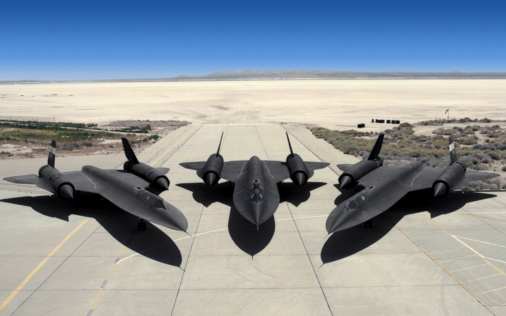 desert, nature, air force, outdoors, no people, three, strategic, sky, mode of transportation, black, fighter plane, trio, transportation, environment, HD Wallpaper