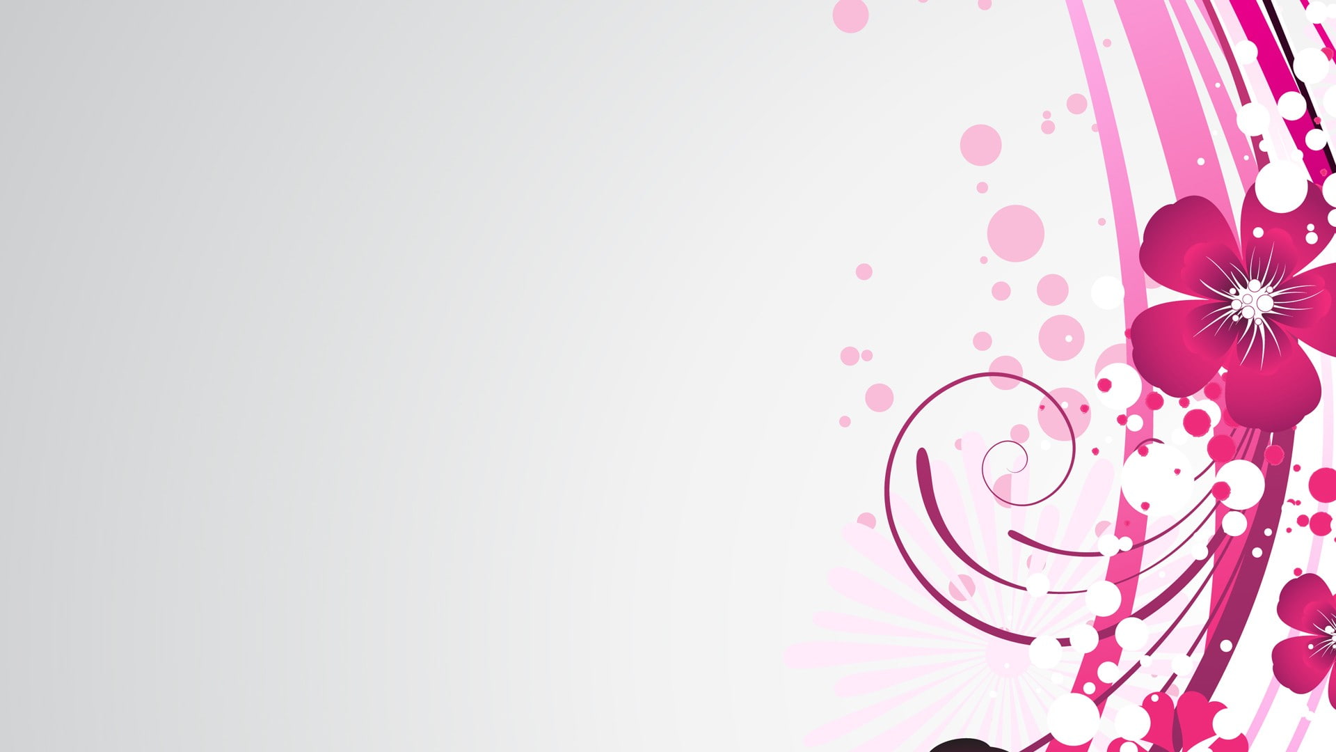 pink, 1080P, floral, abstract, vector, HD Wallpaper