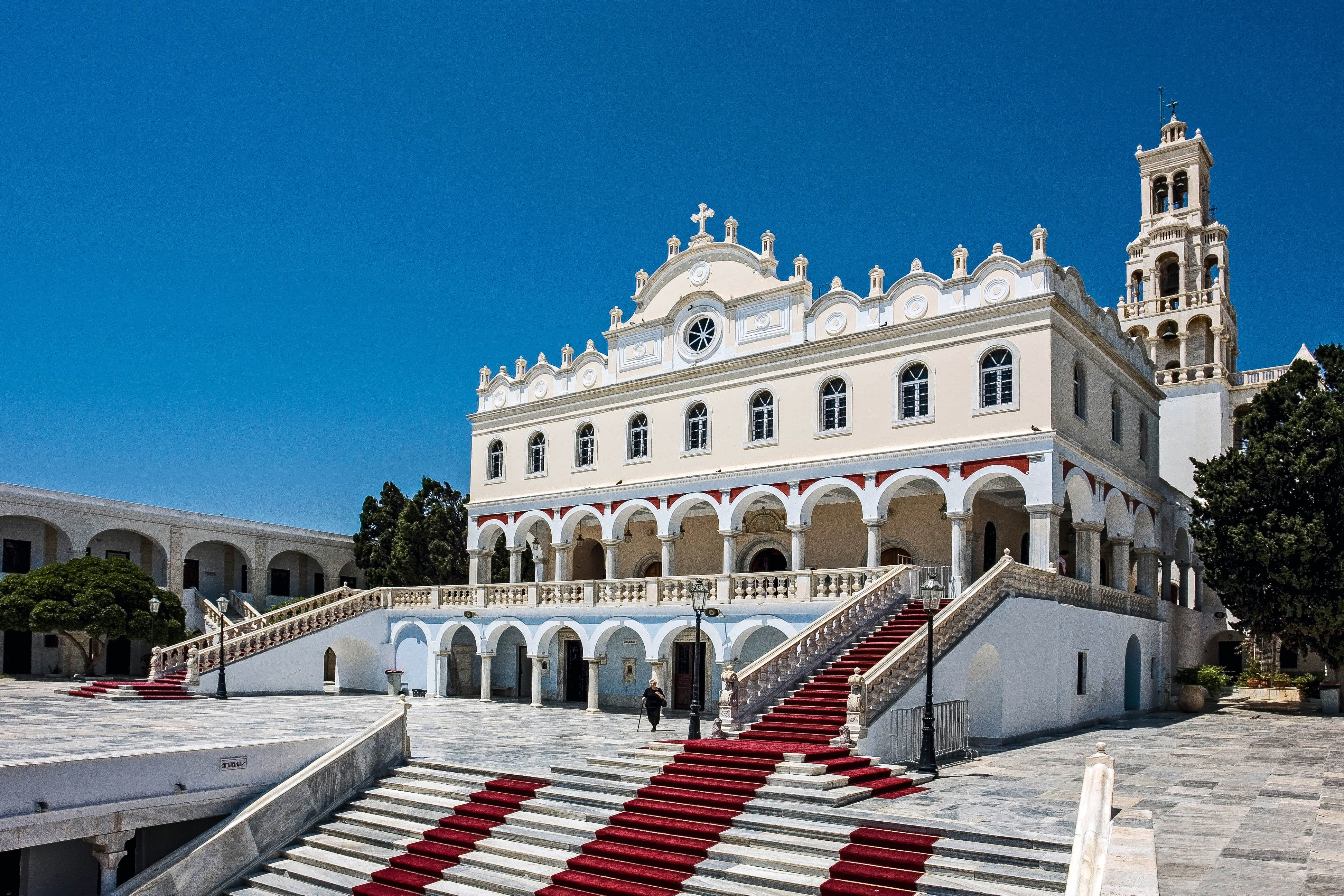 building Exterior, photo, public domain, city, architecture, clear sky, 4K, travel Destinations, no people, day, greece, tinos, white color, Greece, nature, HD Wallpaper