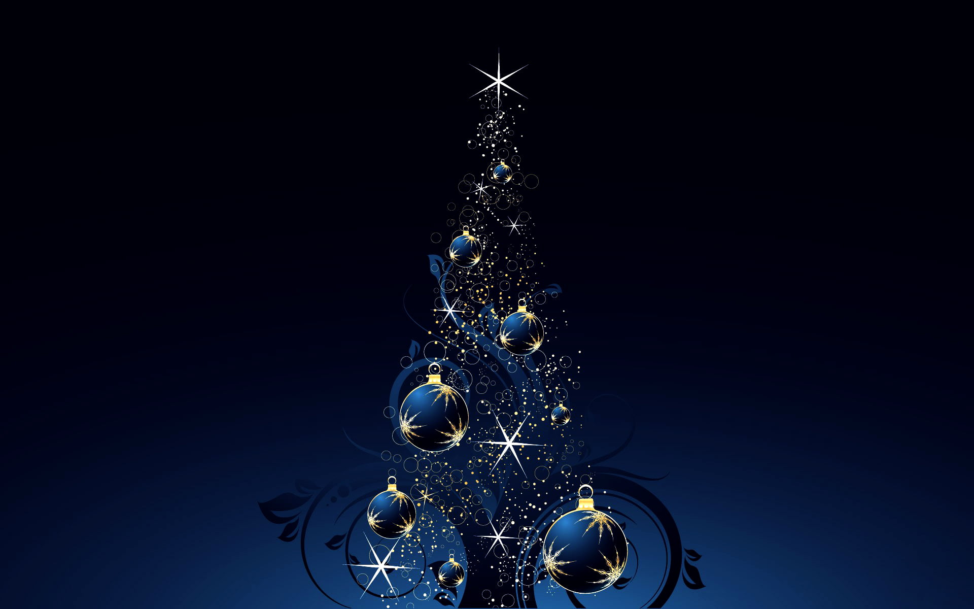 stars, glowing, sparks, year, no people, space, light, christmas ornament, christmas tree, futuristic, christmas decoration, blue background, blue, new year, HD Wallpaper