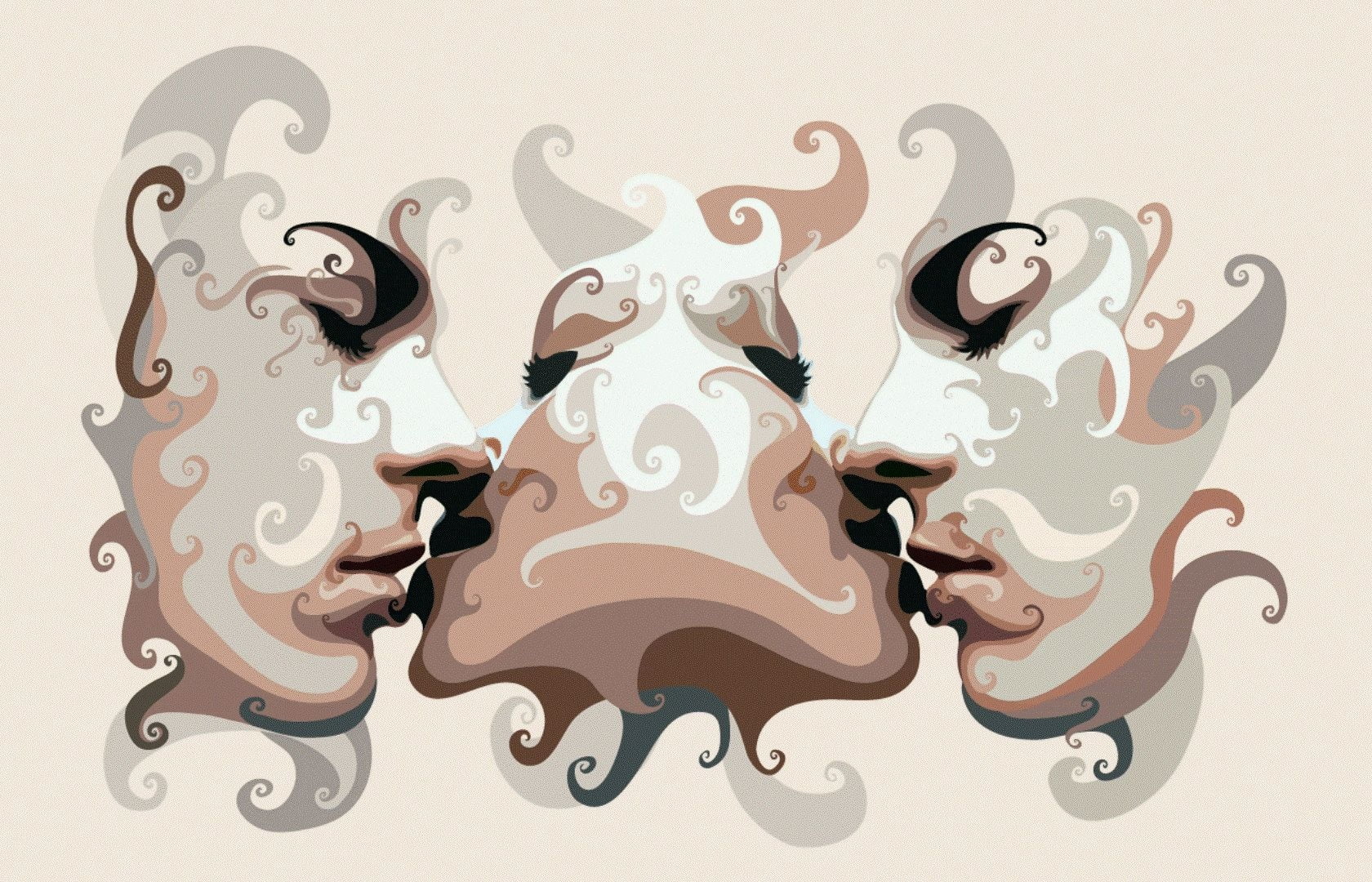 vector Florals, decoration, vector Backgrounds, creativity, finance, brown, gray, representation, close-up, elegance, kiss, people, floral Pattern, computer Graphic, HD Wallpaper