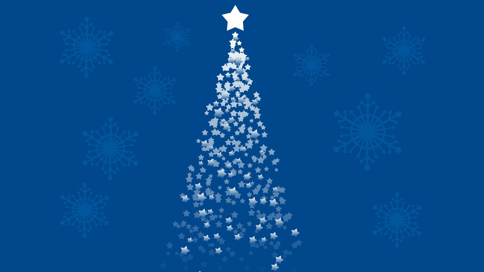 bright, 1920x1080, illustration, snowflake, snow, Christmas, cold temperature, new, no people, season, colored background, nature, white, vector, blue, HD Wallpaper