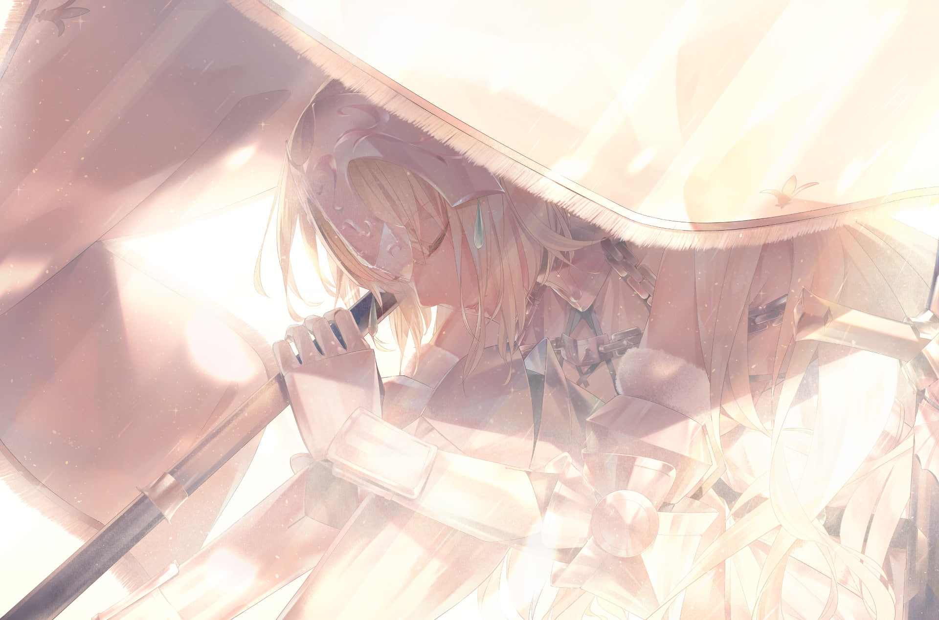 real people, outdoors, glasses, Jeanne dArc (Fate Series), protection, day, Ruler (Fate/Grand Order), arts culture and entertainment, sunlight, Saber (Fate Series), HD Wallpaper