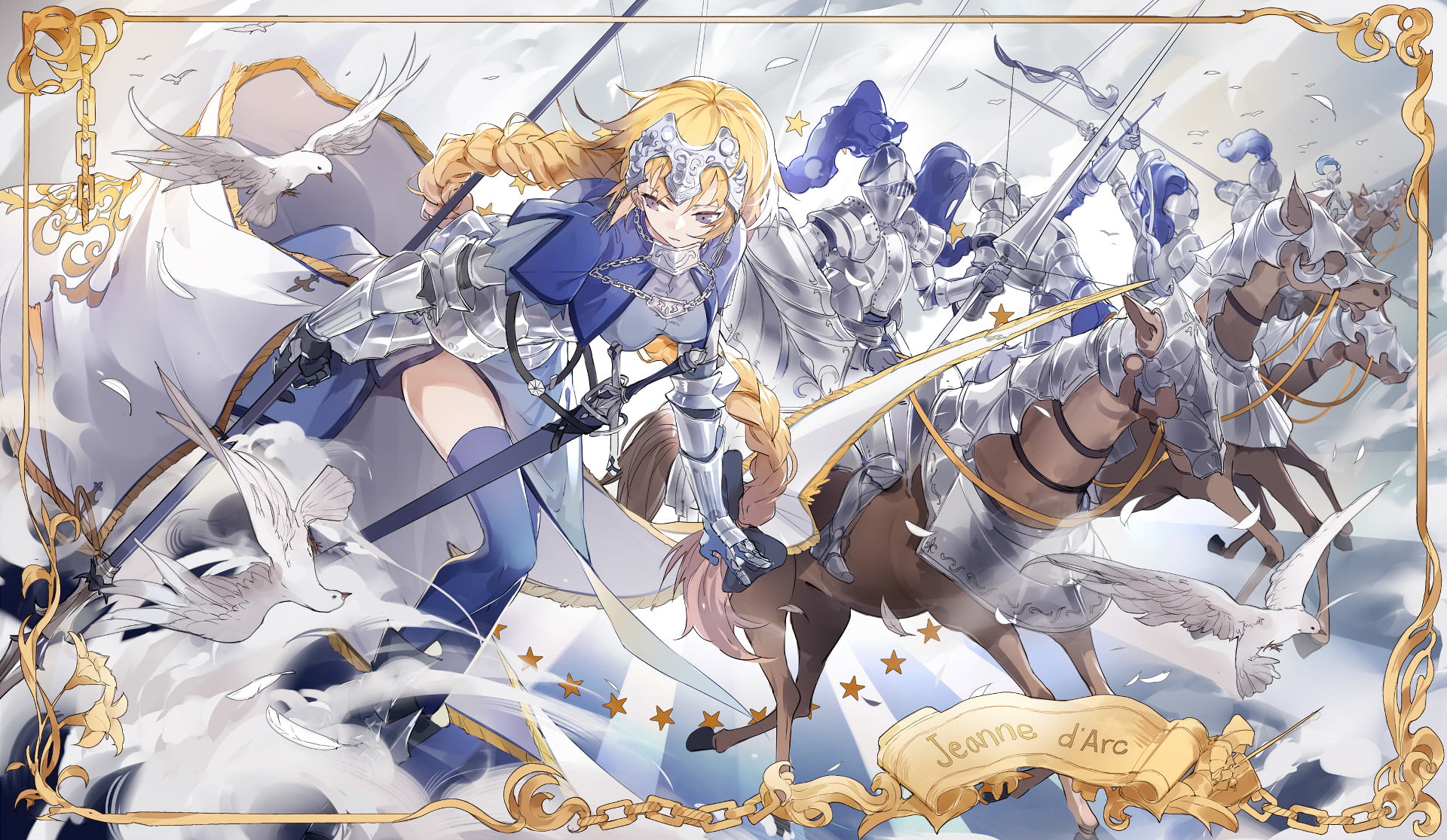 1080P, Fate Series, animal representation, nature, Jeanne dArc (Fate Series), Ruler (Fate/Apocrypha), transparent, full frame, Anime, indoors, day, abundance, HD Wallpaper