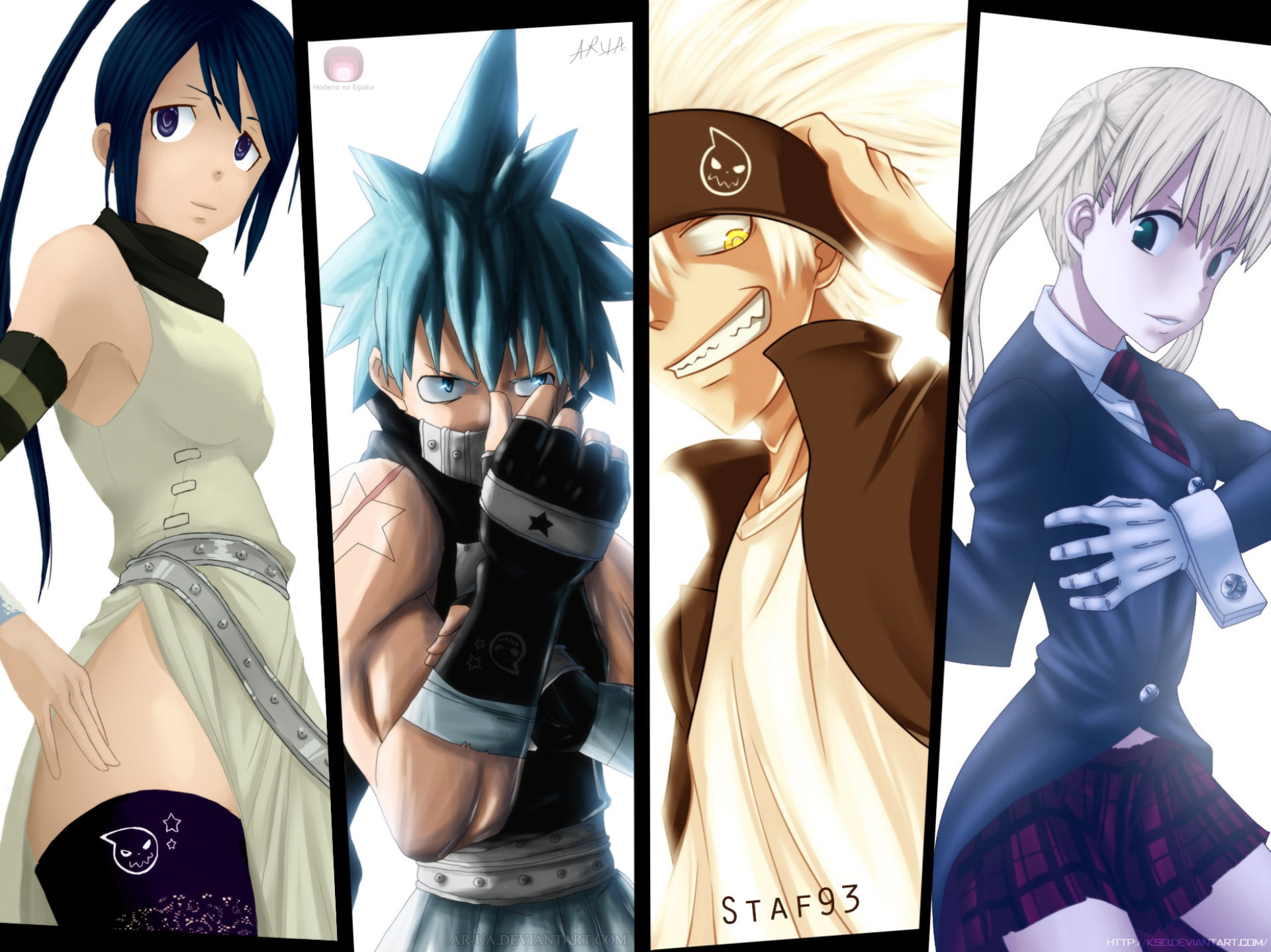 Maka Albarn, 1080P, Soul Eater, Black Star (Soul Eater), Soul Evans, Tsubaki Nakatsukasa, Anime, HD Wallpaper