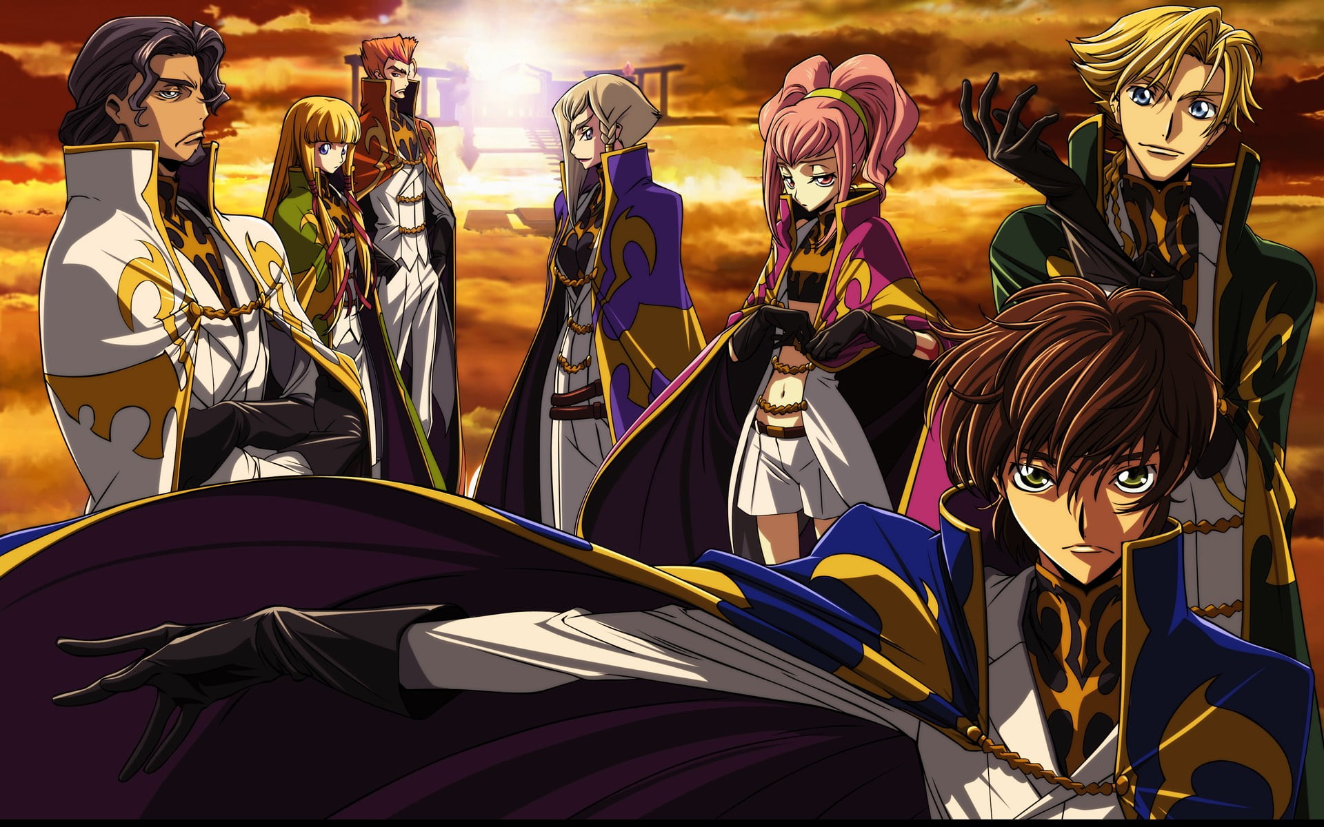 haired, focus on foreground, day, traditional clothing, real people, group of people, lifestyles, man, group, human representation, character, anime, sunlight, HD Wallpaper