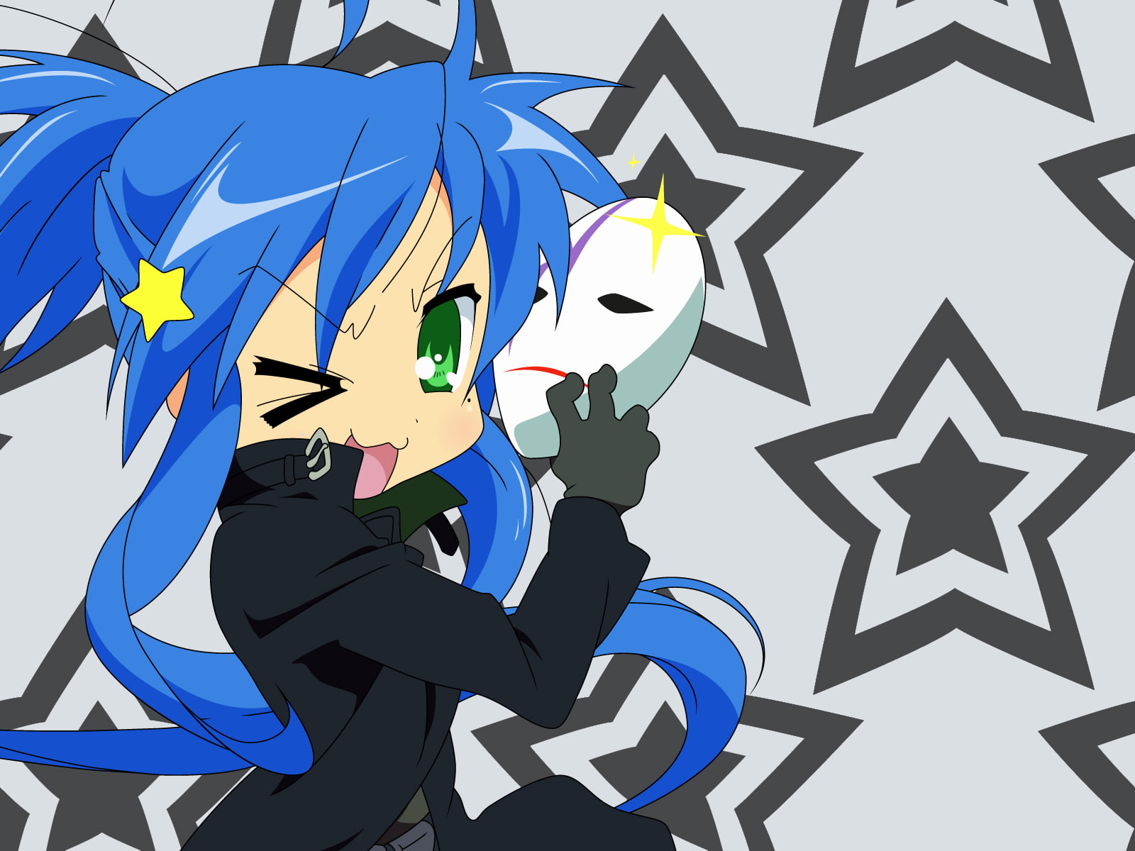 720P, Hei, Darker than Black, Lucky Star, Izumi Konata, anime, anime girls, HD Wallpaper