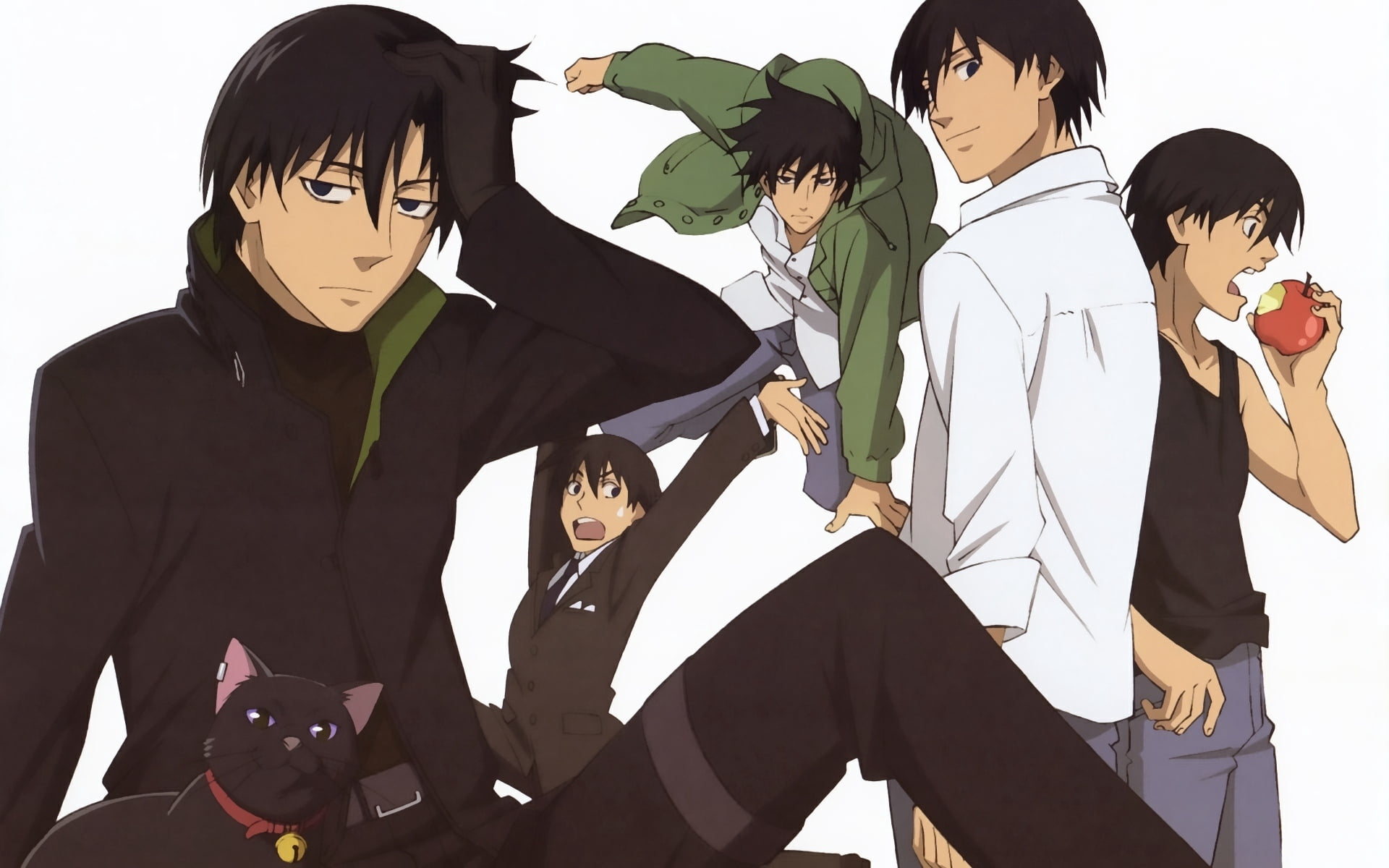 men, jacket, businessman, business, young men, illustration, lifestyles, friendship, cartoon, smiling, boys, office, 1080P, darker than black, real people, HD Wallpaper