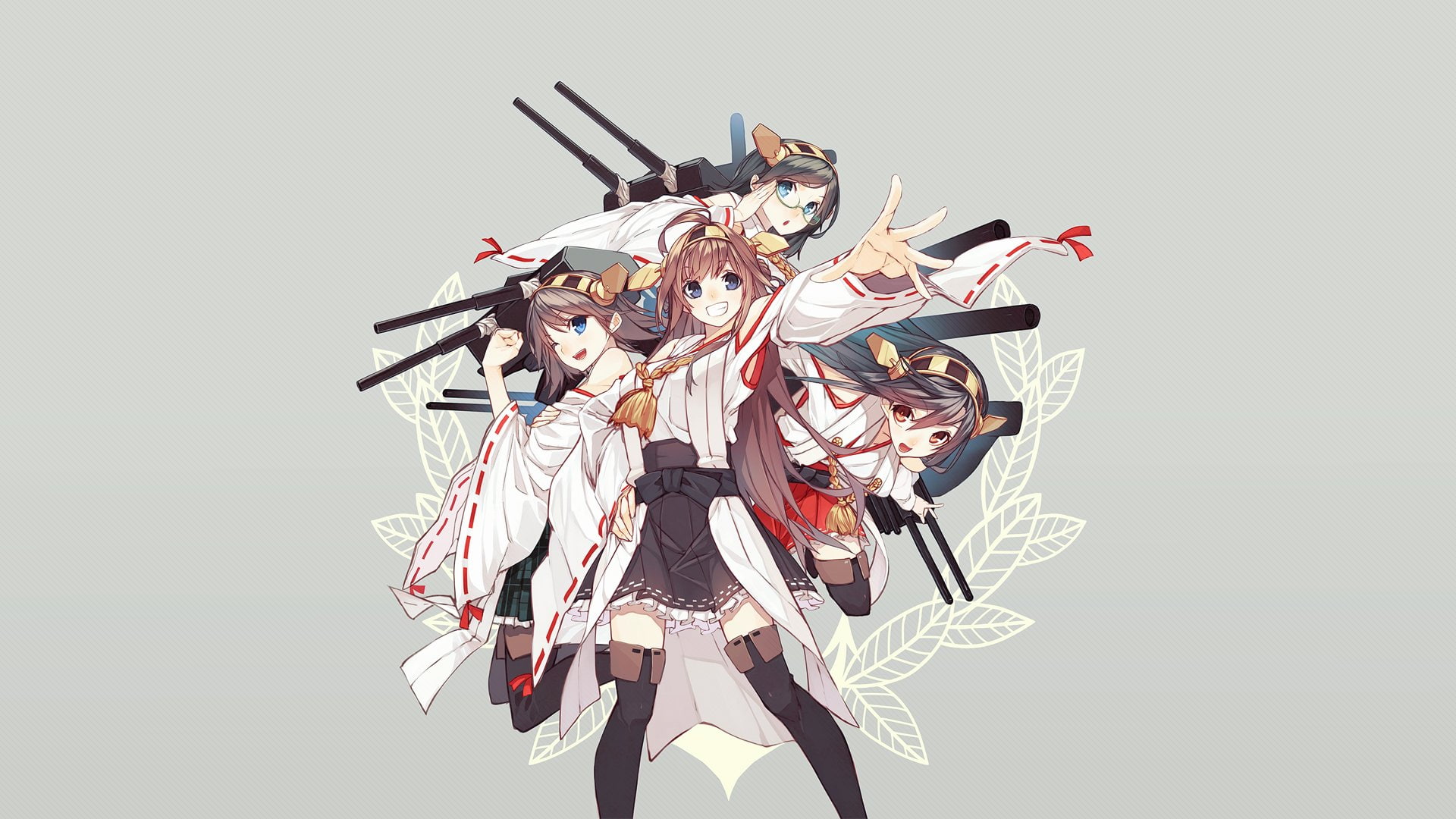 Kantai Collection, 1080P, Kongou (Kancolle), Kirishima (Kancolle), Anime, Haruna (Kancolle), Hiei (Kancolle), HD Wallpaper