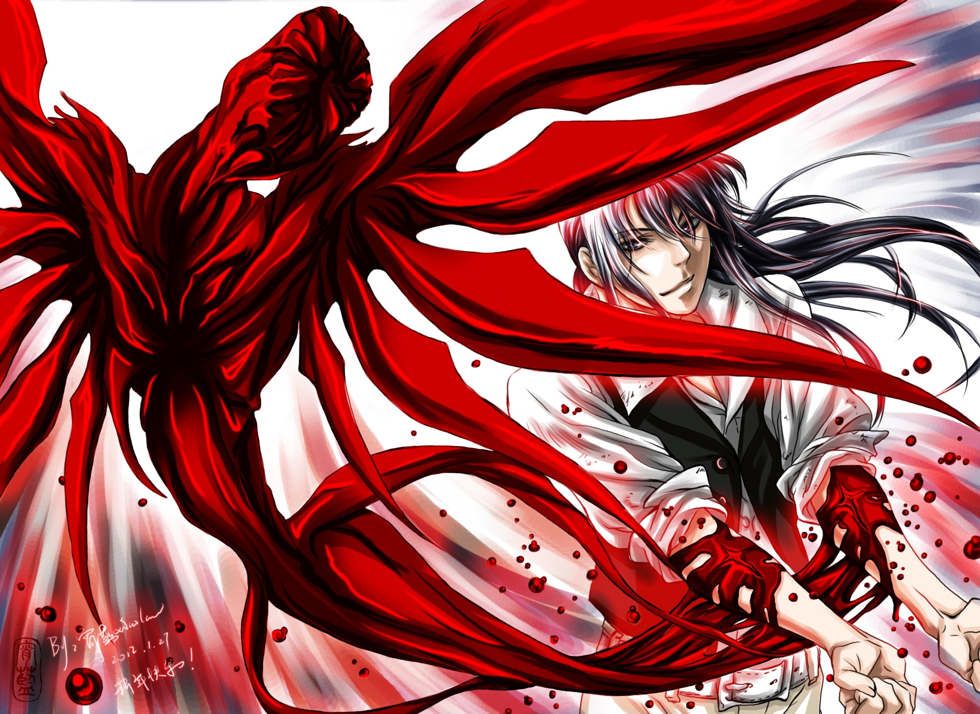 1080P, blood, d gray, kanda, yuu, man, HD Wallpaper