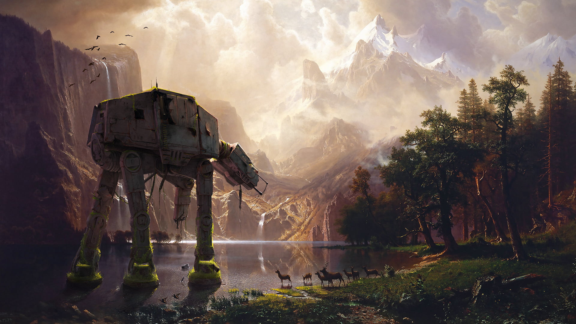 architecture, motion, environment, wildlife, mountain, accidents and disasters, Star Wars, people, water, no people, AT-AT, rock - Object, men, beauty in nature, HD Wallpaper