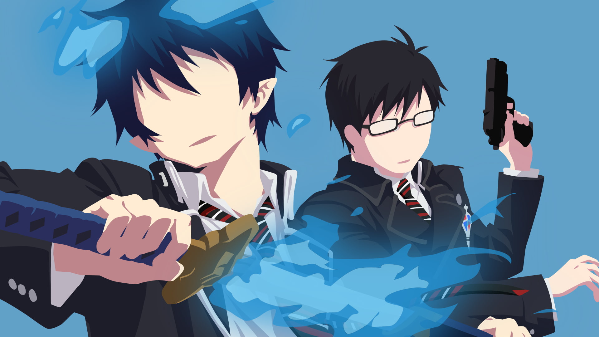Anime, 1080P, Rin Okumura, Yukio Okumura, Blue Exorcist, HD Wallpaper