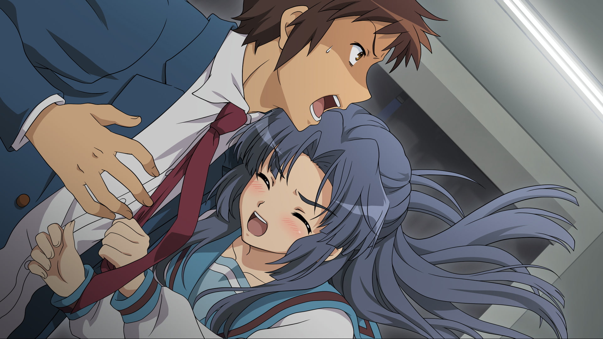 Ryōko Asakura, 1080P, Anime, Kyon (Haruhi), The Melancholy Of Haruhi Suzumiya, HD Wallpaper